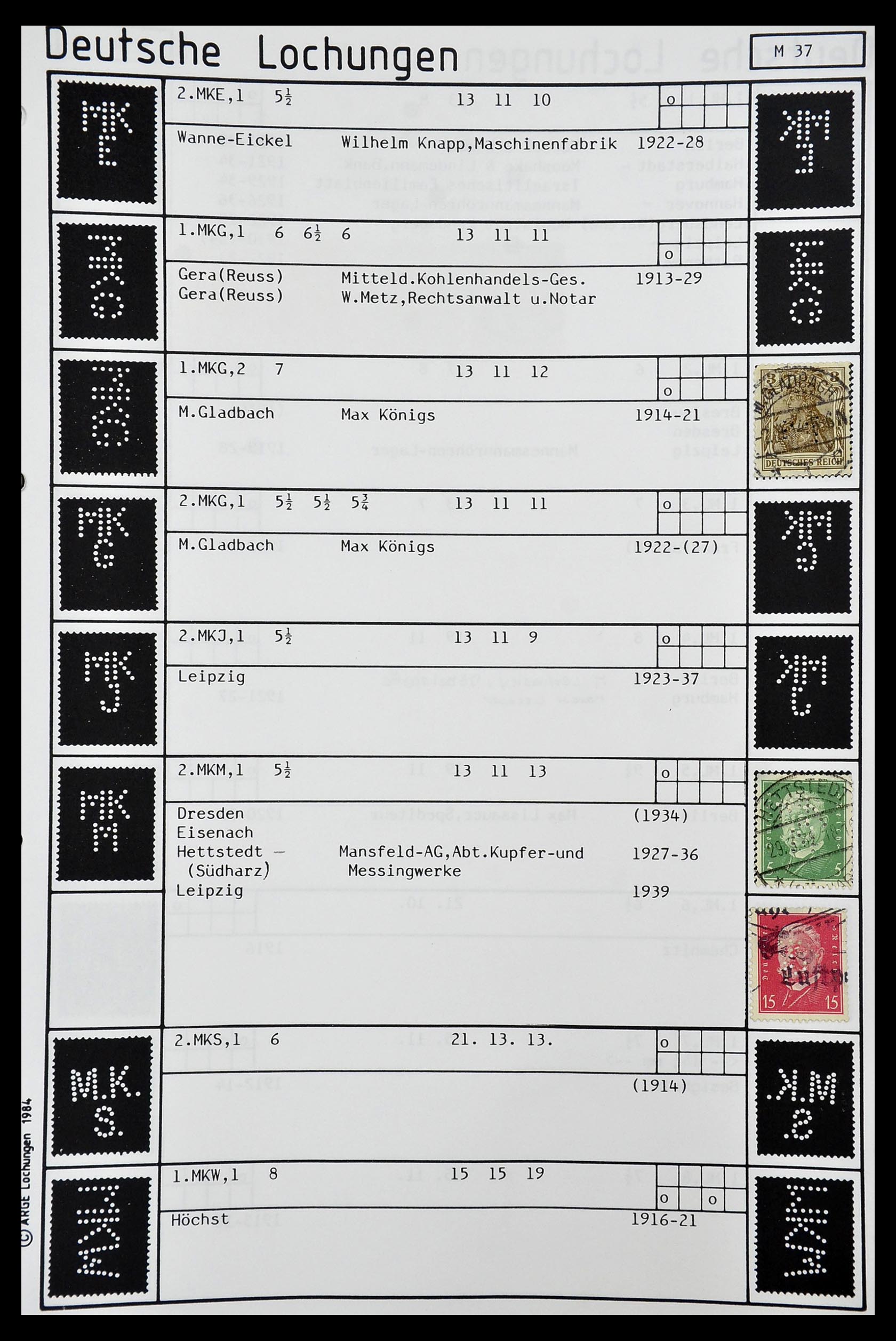 34485 284 - Postzegelverzameling 34485 Duitsland perfins 1890-1960.