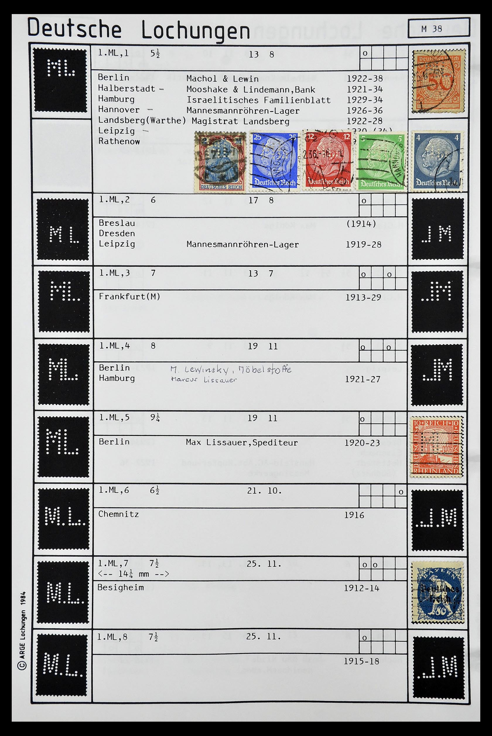 34485 285 - Postzegelverzameling 34485 Duitsland perfins 1890-1960.