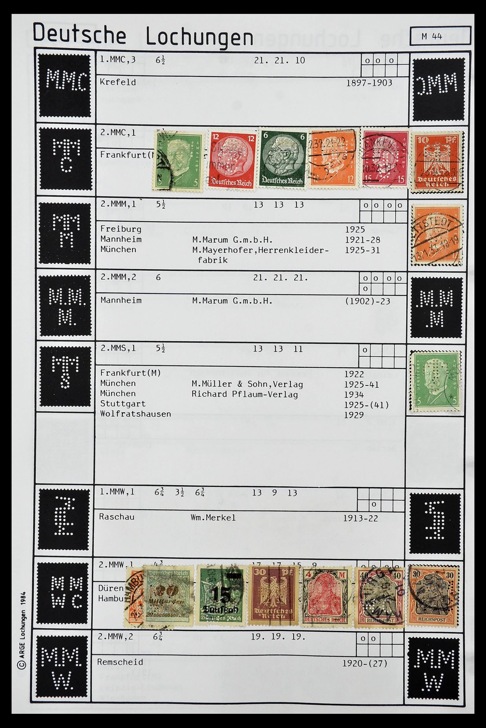 34485 290 - Postzegelverzameling 34485 Duitsland perfins 1890-1960.