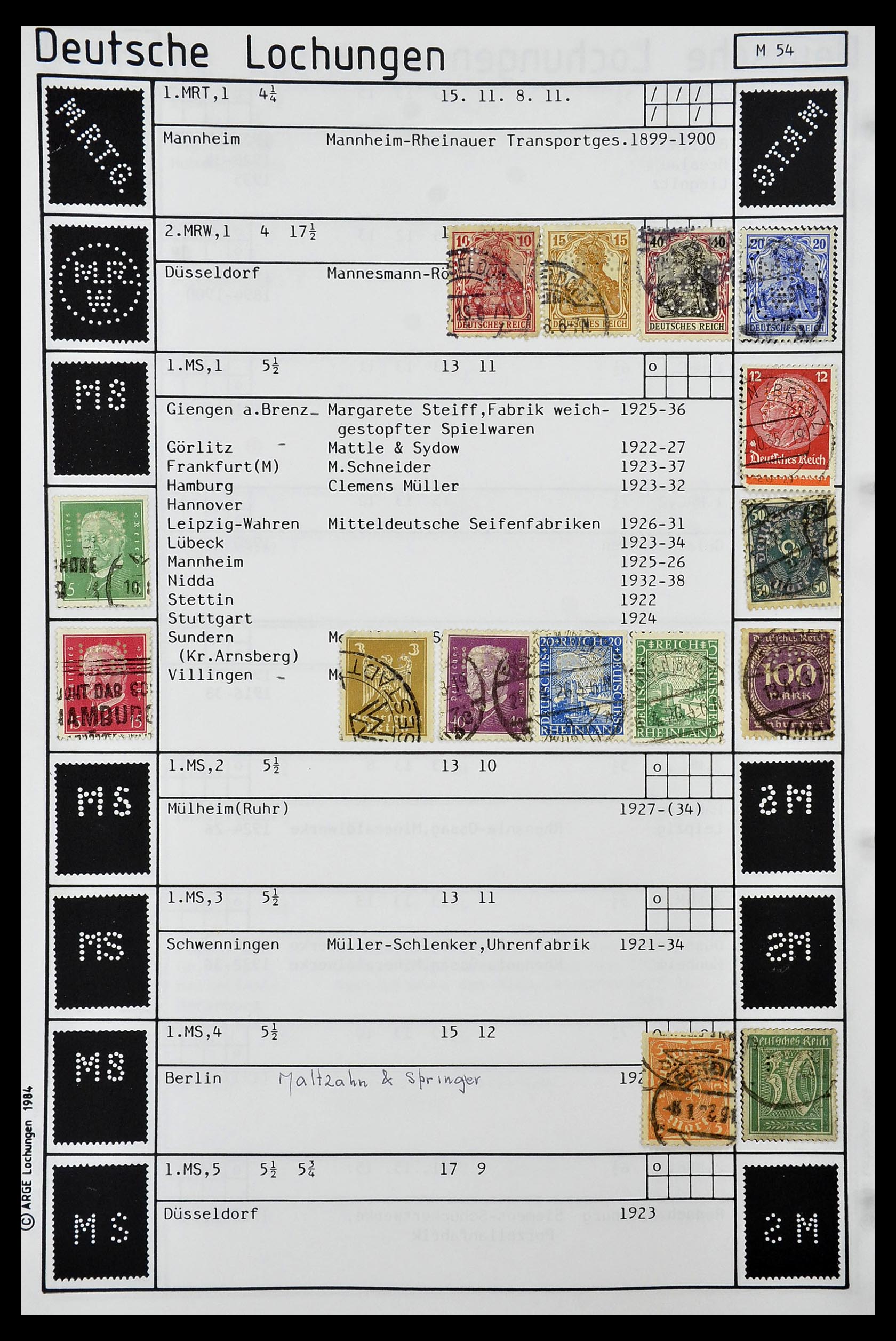 34485 299 - Postzegelverzameling 34485 Duitsland perfins 1890-1960.