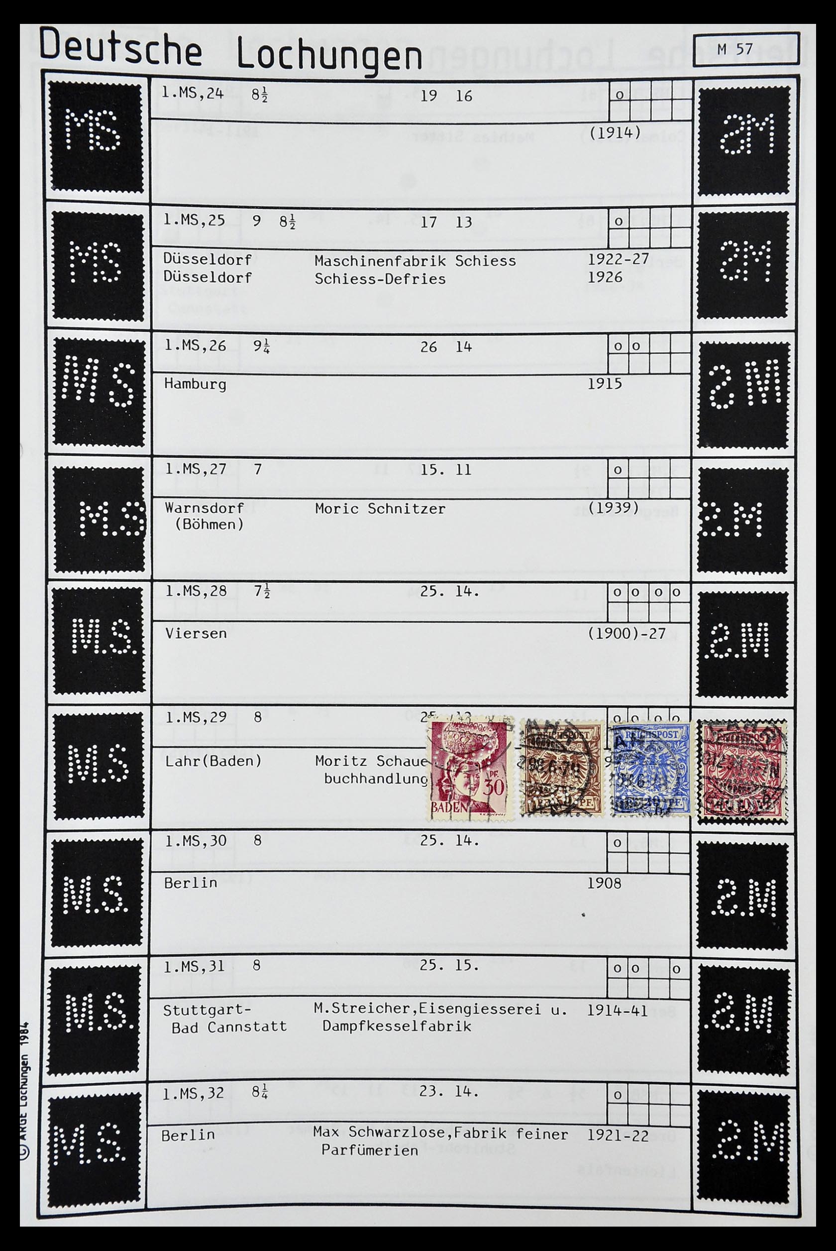 34485 301 - Postzegelverzameling 34485 Duitsland perfins 1890-1960.