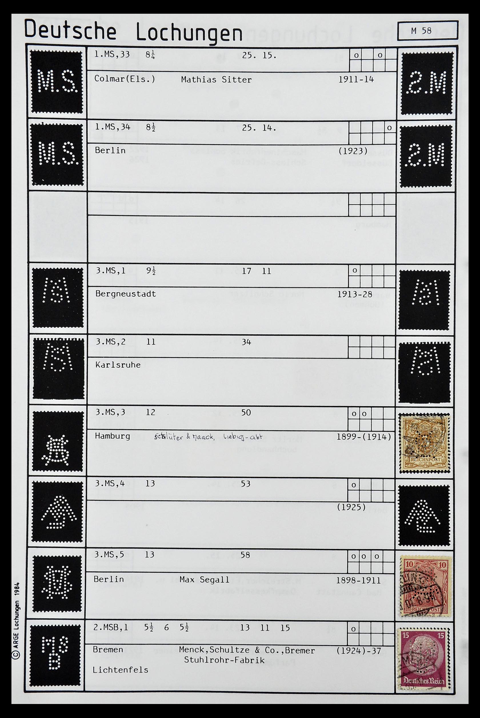 34485 302 - Postzegelverzameling 34485 Duitsland perfins 1890-1960.