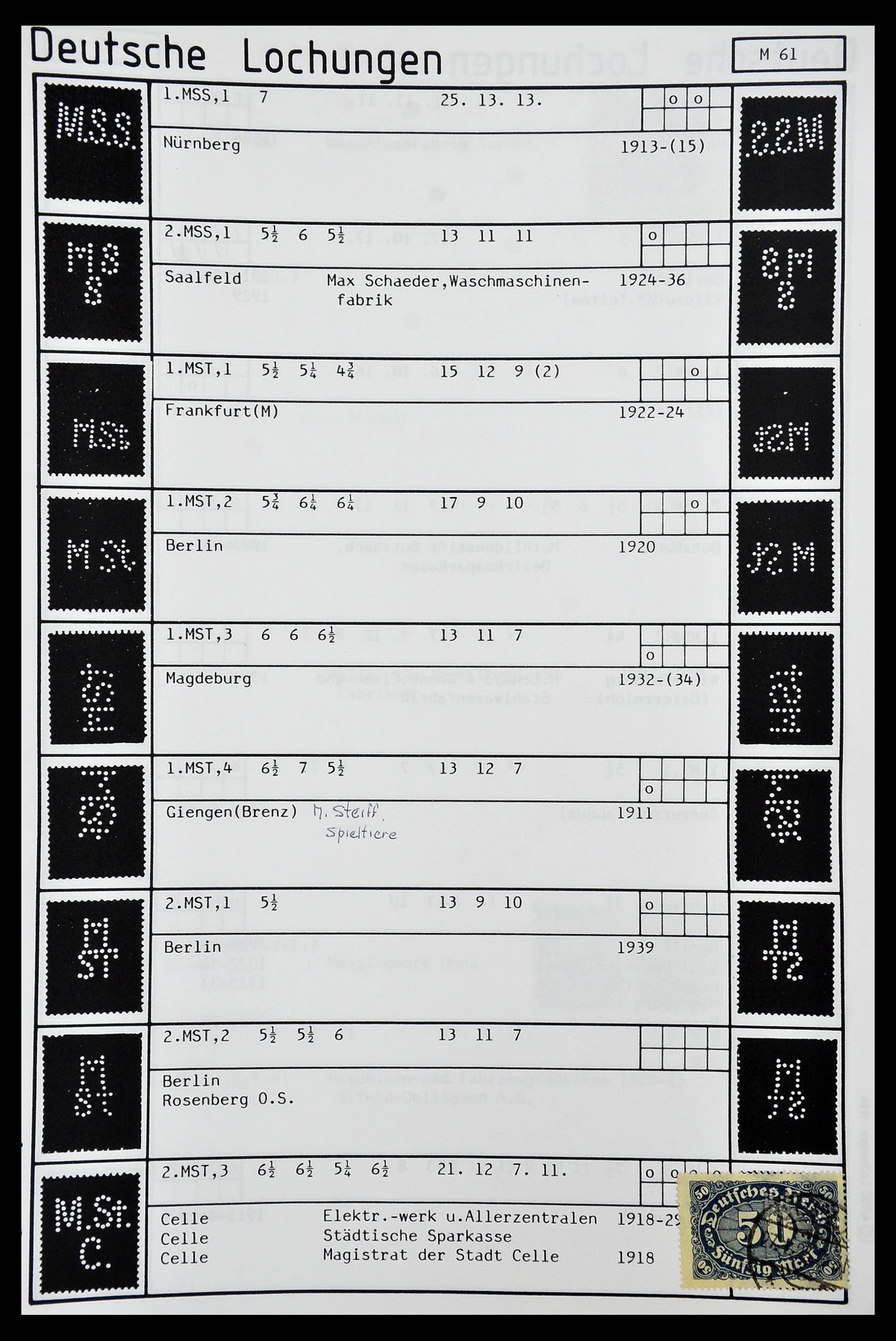 34485 305 - Postzegelverzameling 34485 Duitsland perfins 1890-1960.