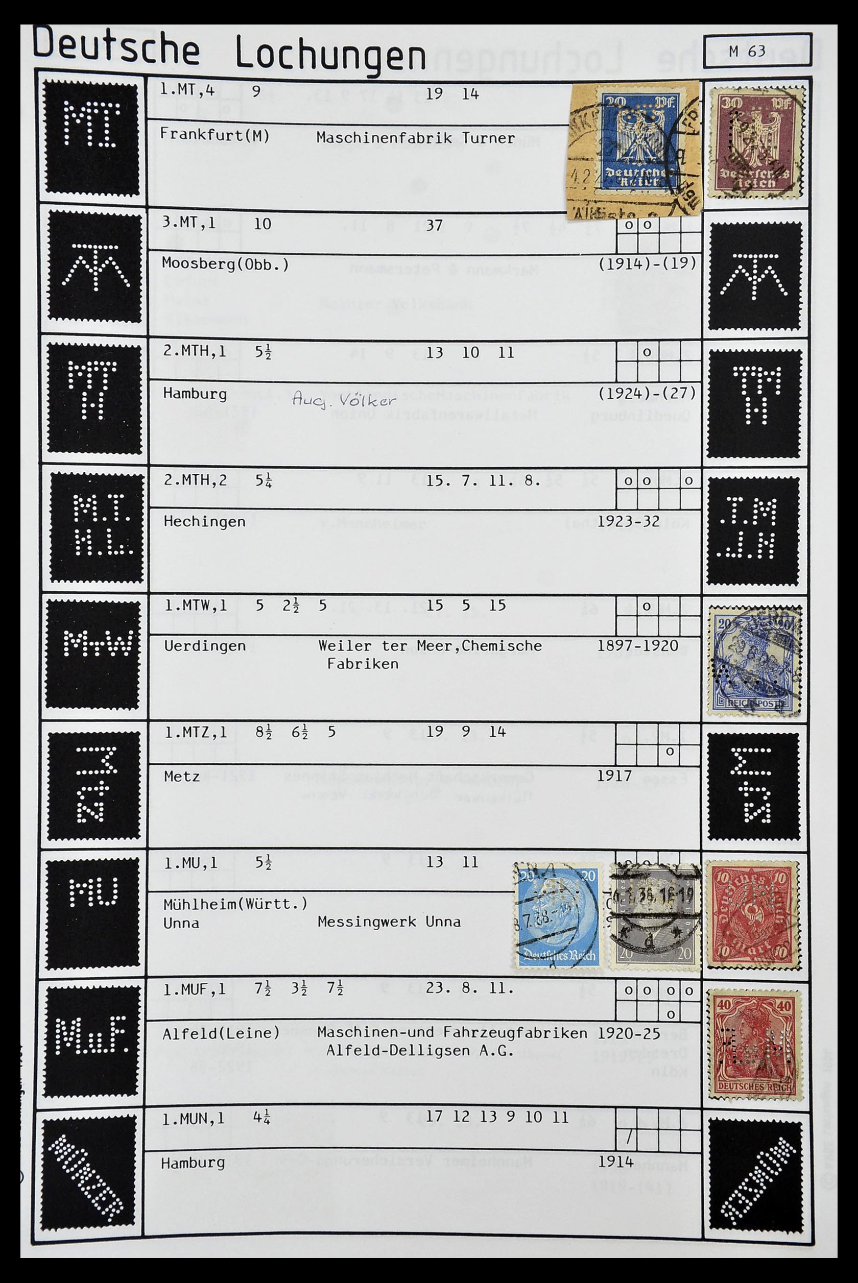 34485 307 - Postzegelverzameling 34485 Duitsland perfins 1890-1960.