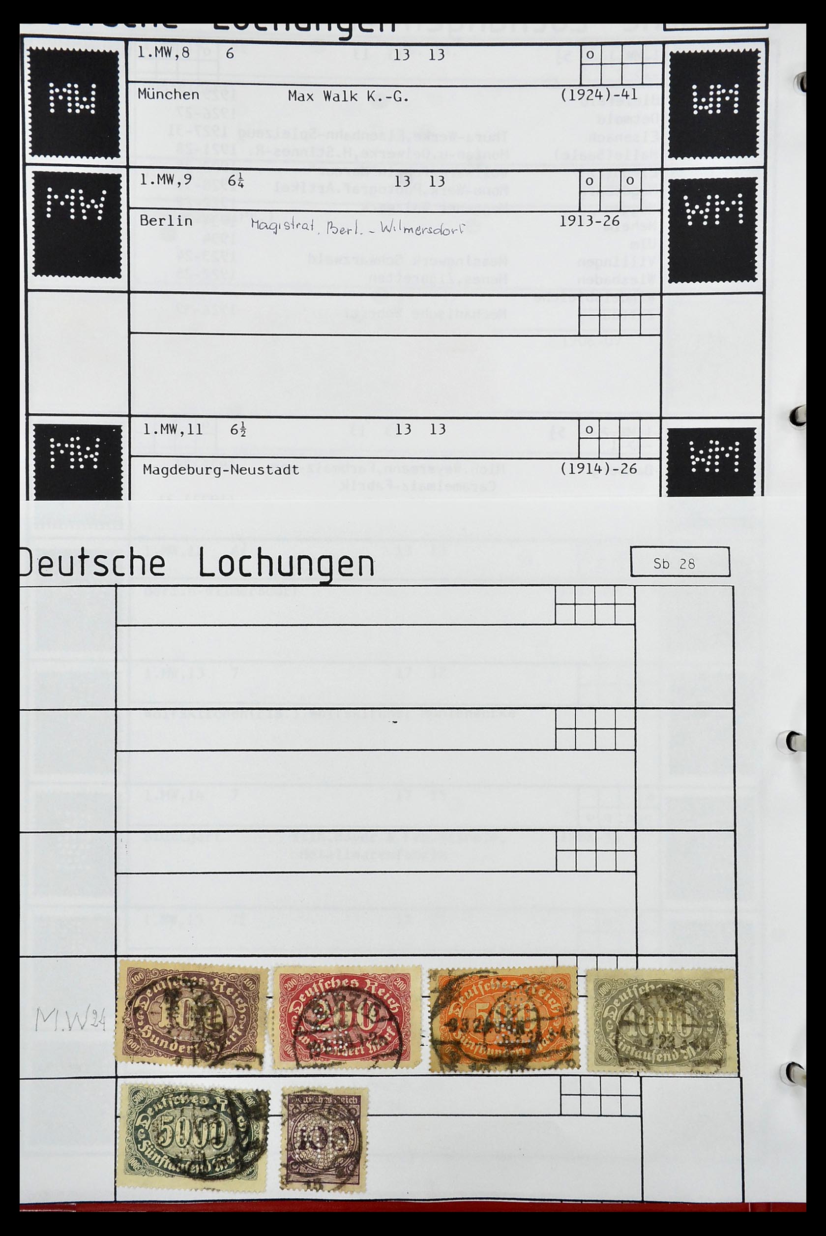 34485 313 - Postzegelverzameling 34485 Duitsland perfins 1890-1960.