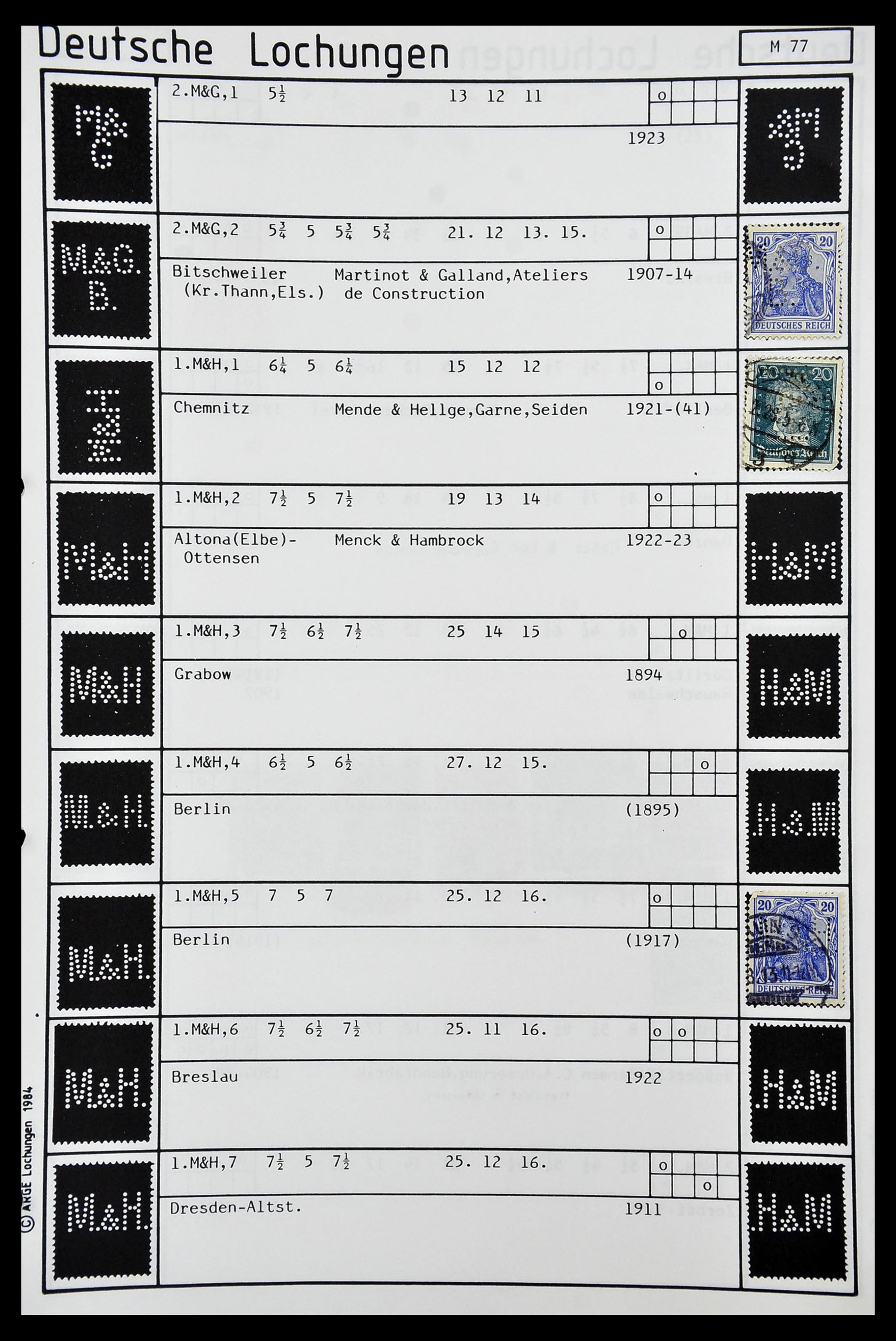 34485 322 - Postzegelverzameling 34485 Duitsland perfins 1890-1960.