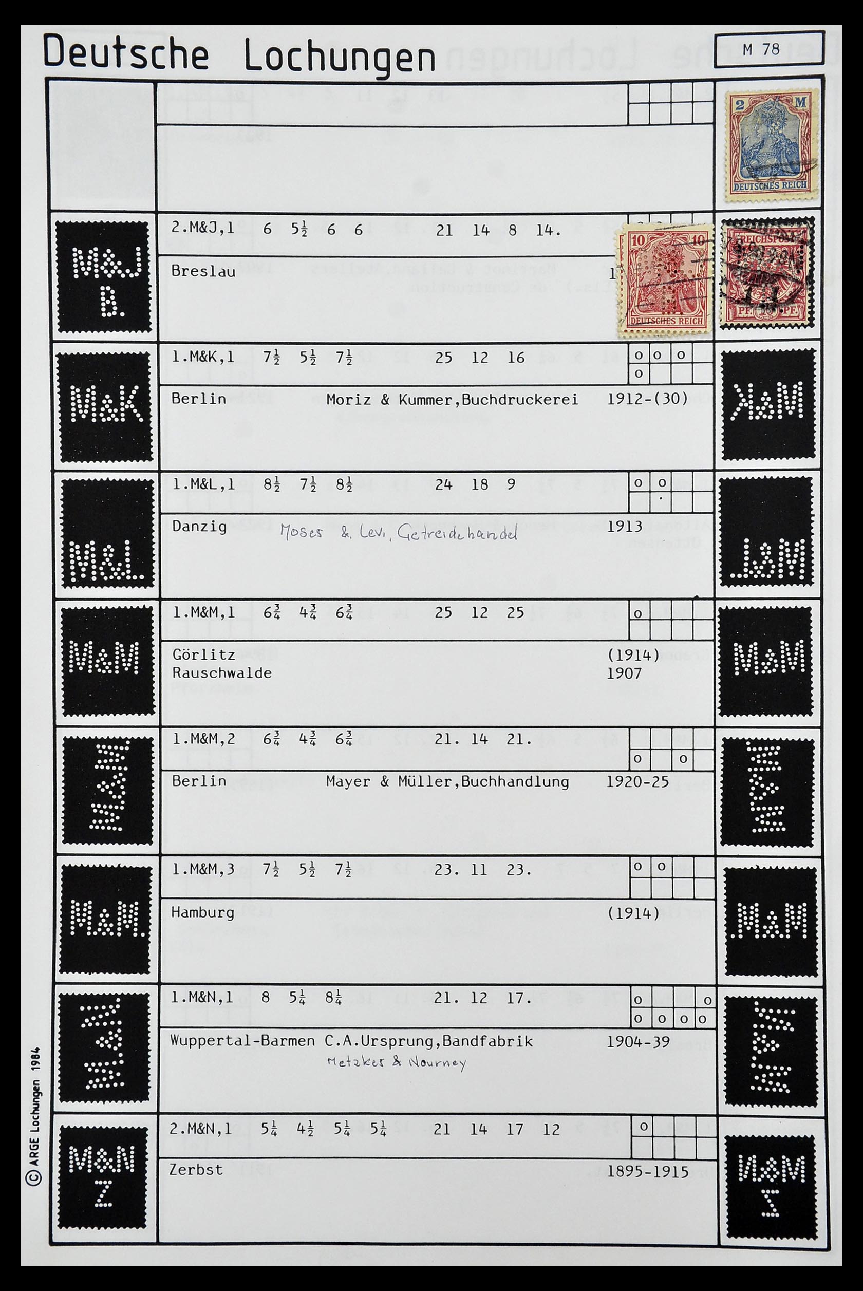 34485 323 - Postzegelverzameling 34485 Duitsland perfins 1890-1960.