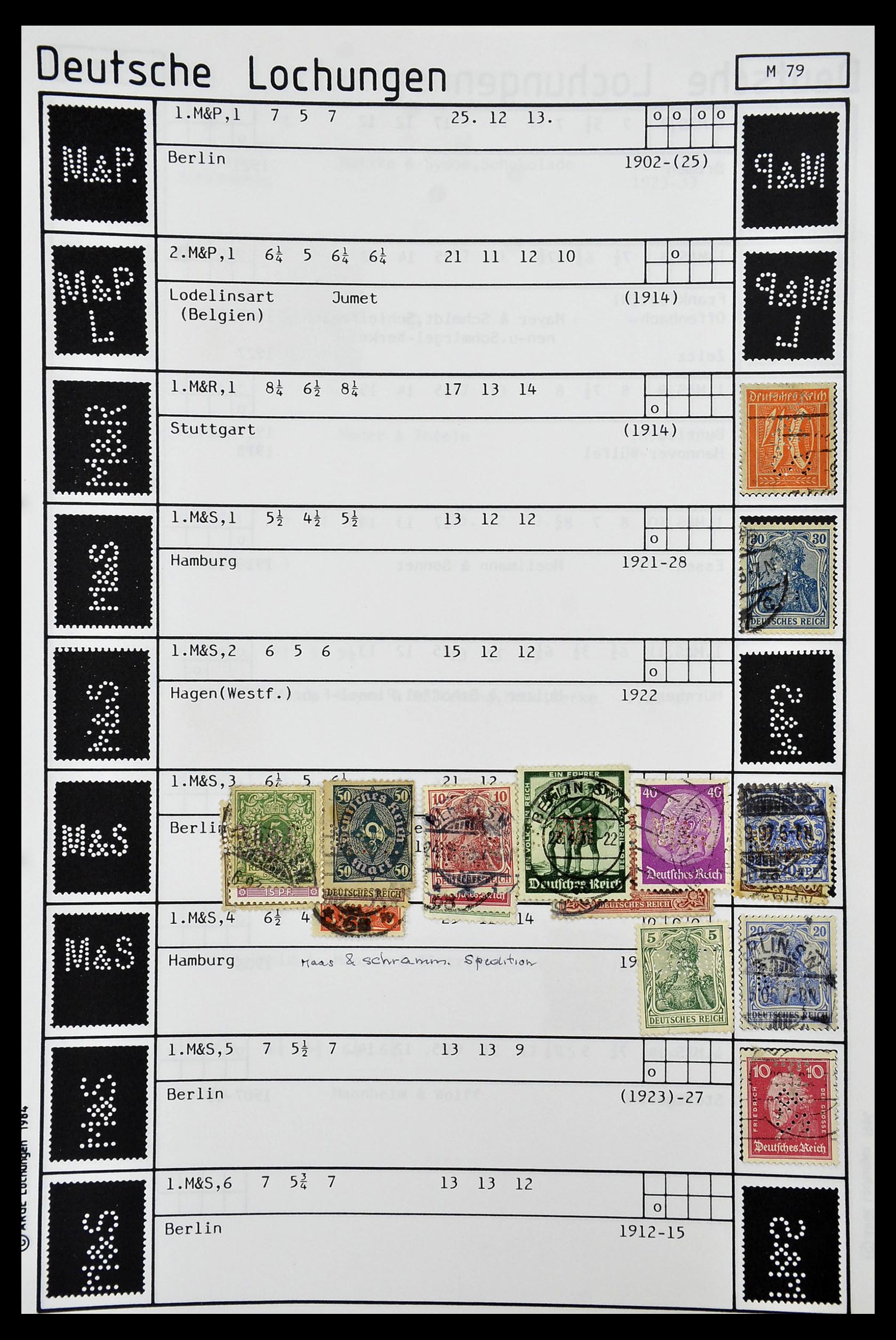 34485 324 - Postzegelverzameling 34485 Duitsland perfins 1890-1960.