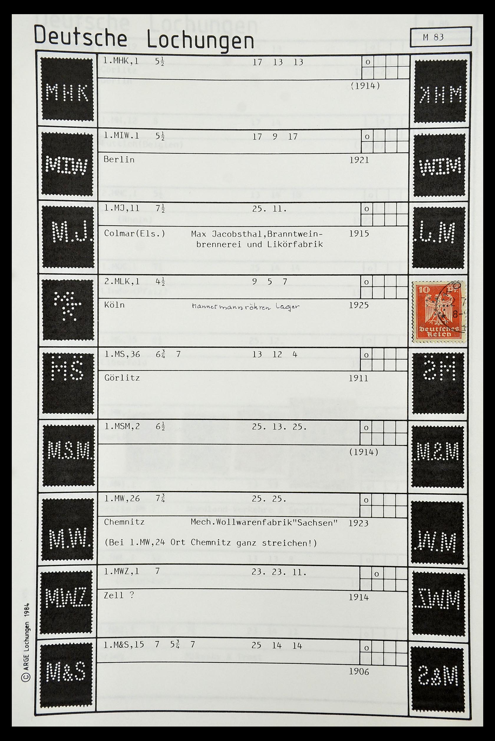 34485 327 - Postzegelverzameling 34485 Duitsland perfins 1890-1960.