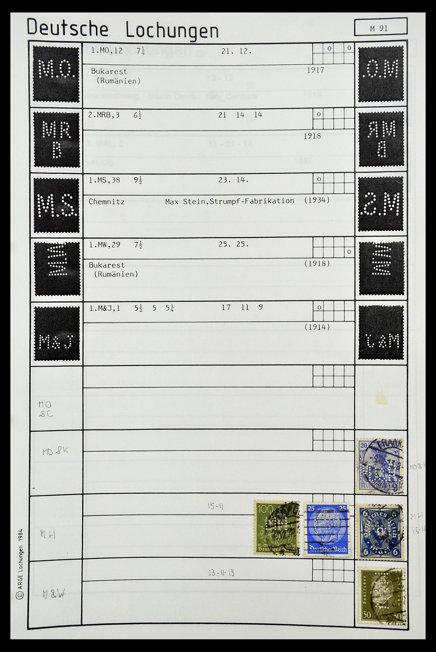 34485 331 - Postzegelverzameling 34485 Duitsland perfins 1890-1960.