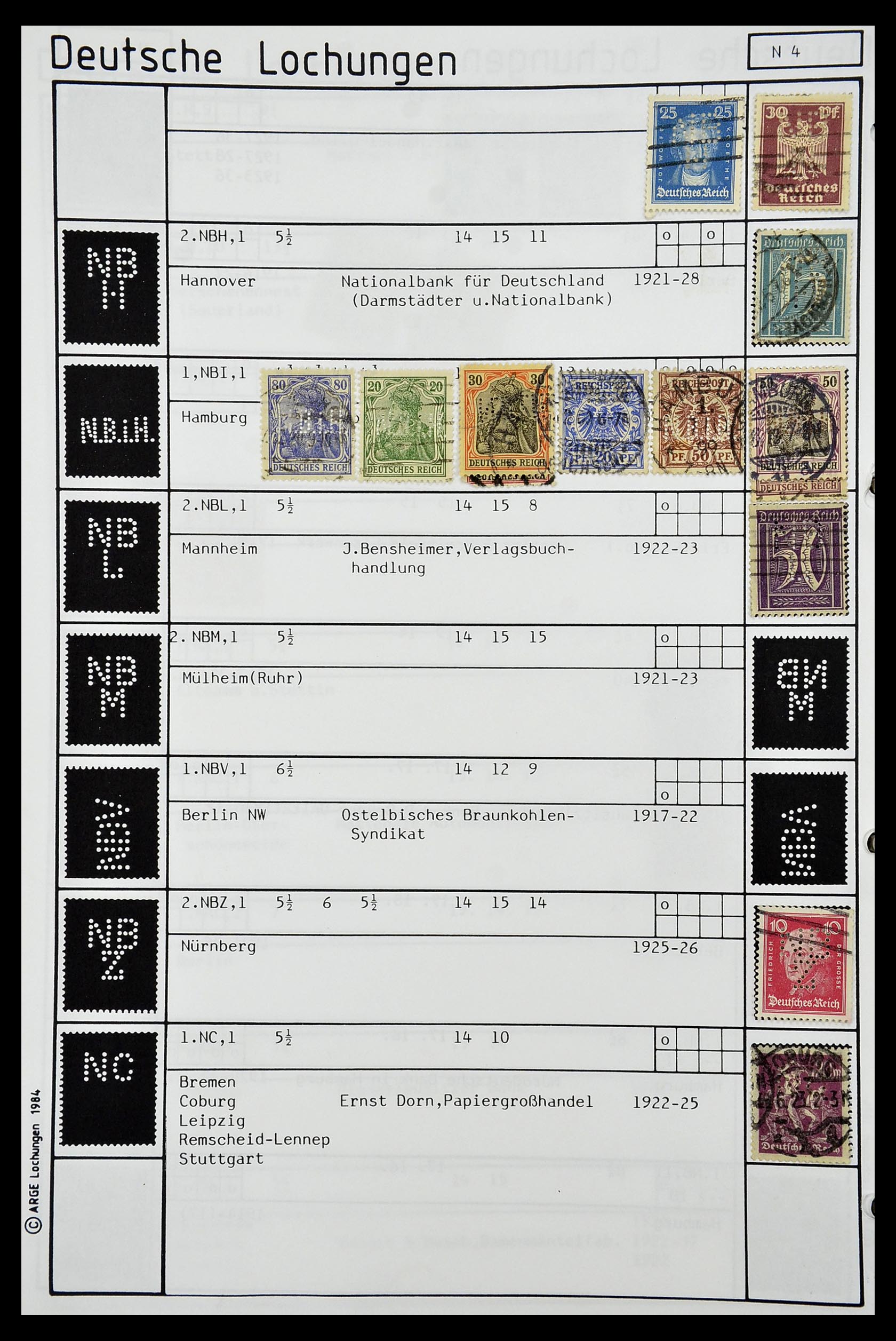 34485 335 - Postzegelverzameling 34485 Duitsland perfins 1890-1960.