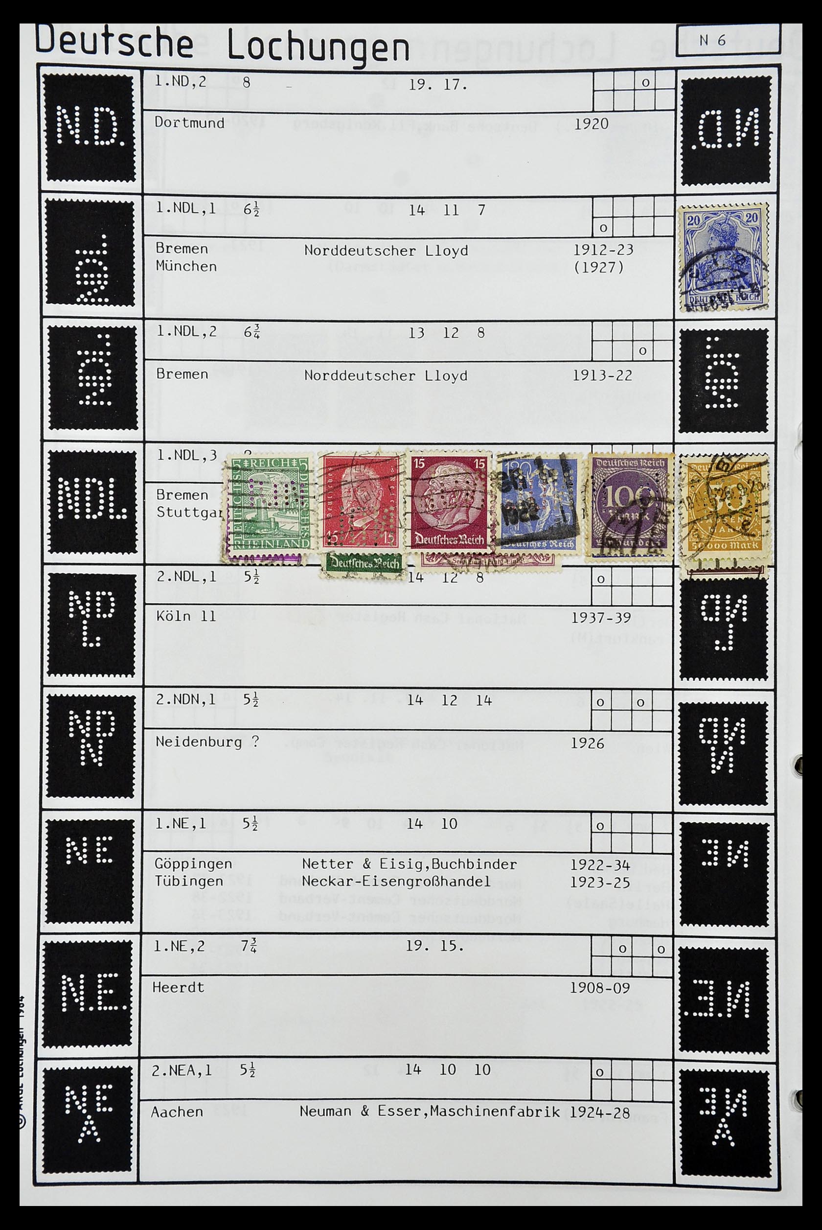 34485 337 - Postzegelverzameling 34485 Duitsland perfins 1890-1960.