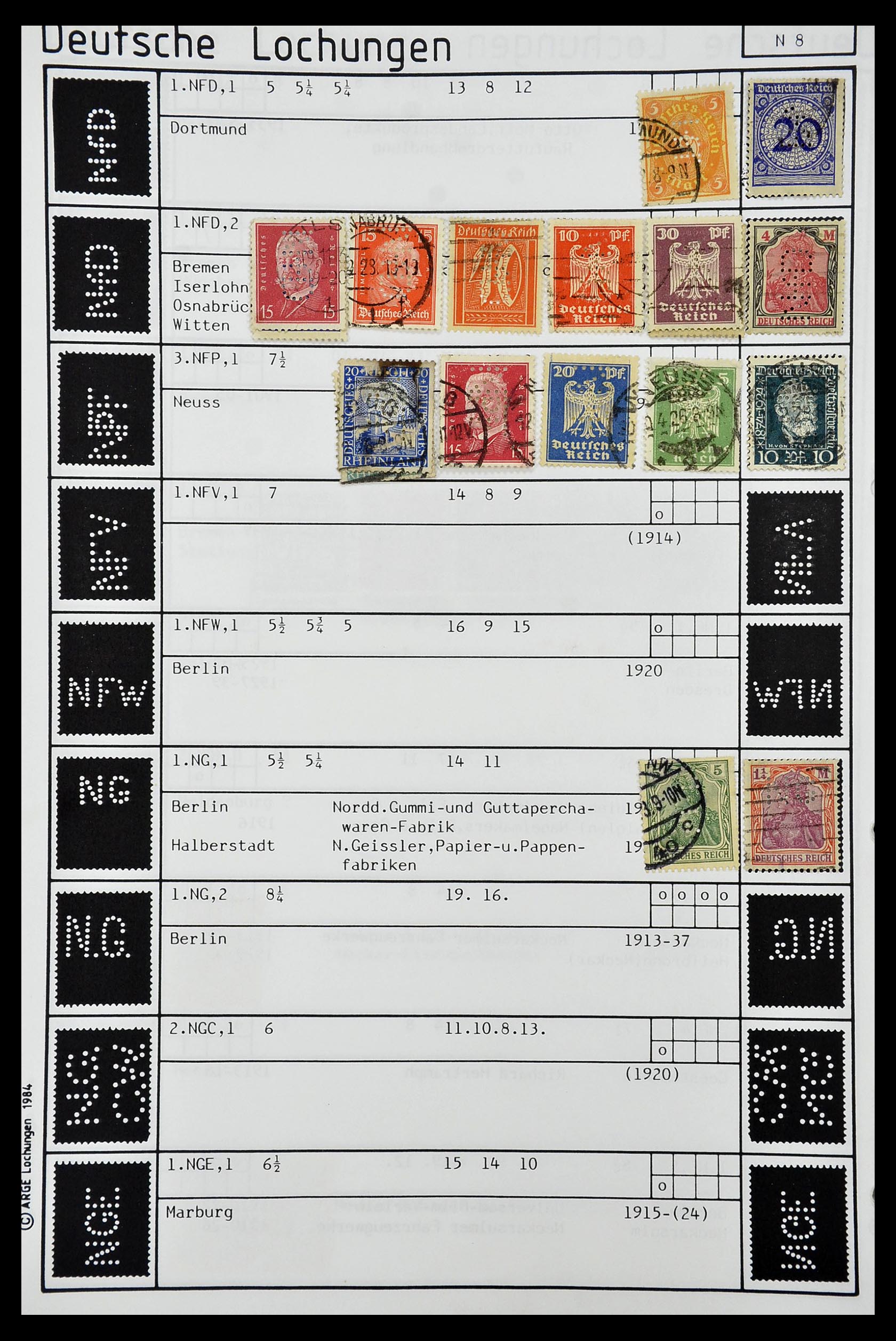 34485 339 - Postzegelverzameling 34485 Duitsland perfins 1890-1960.