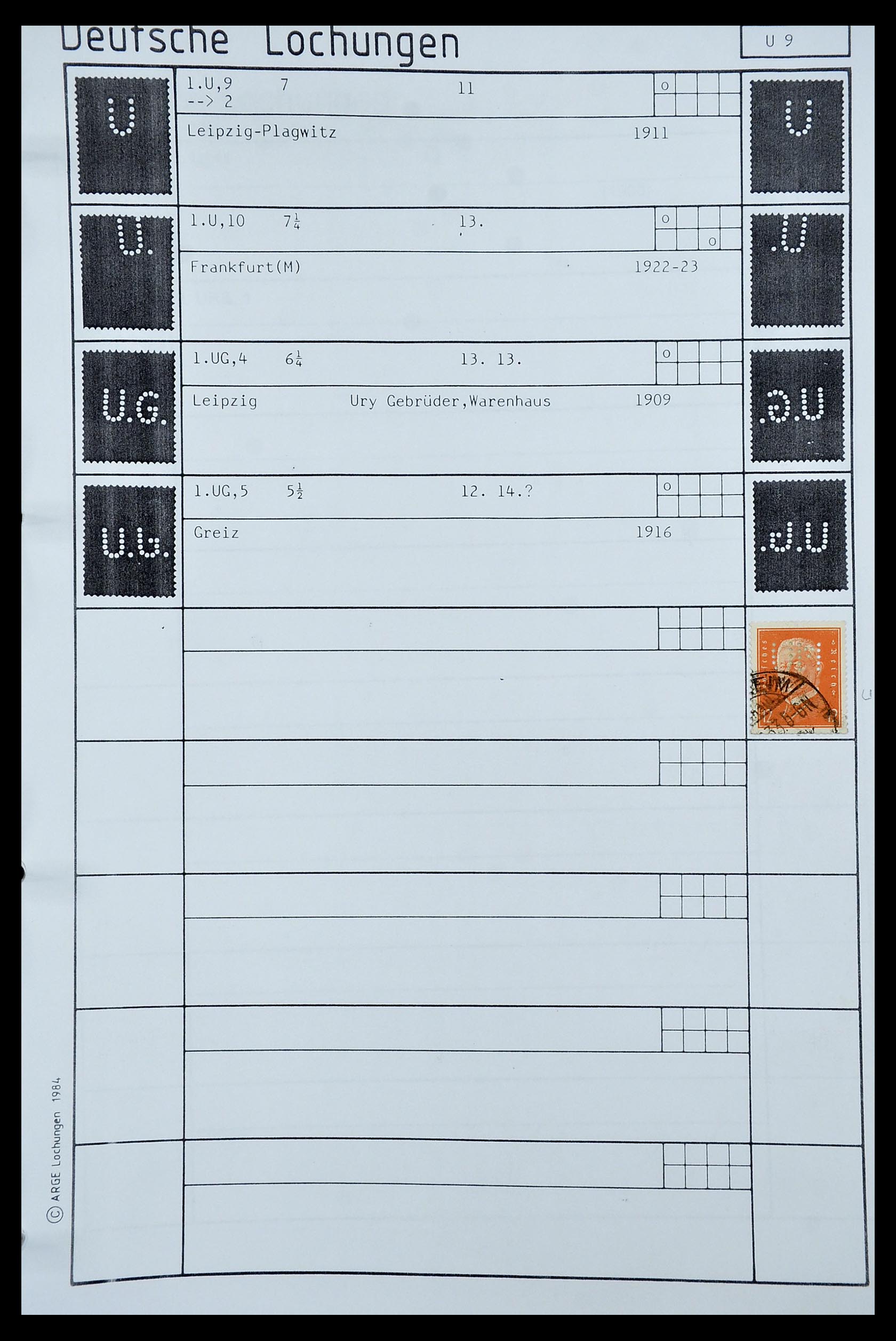 34485 422 - Postzegelverzameling 34485 Duitsland perfins 1890-1960.