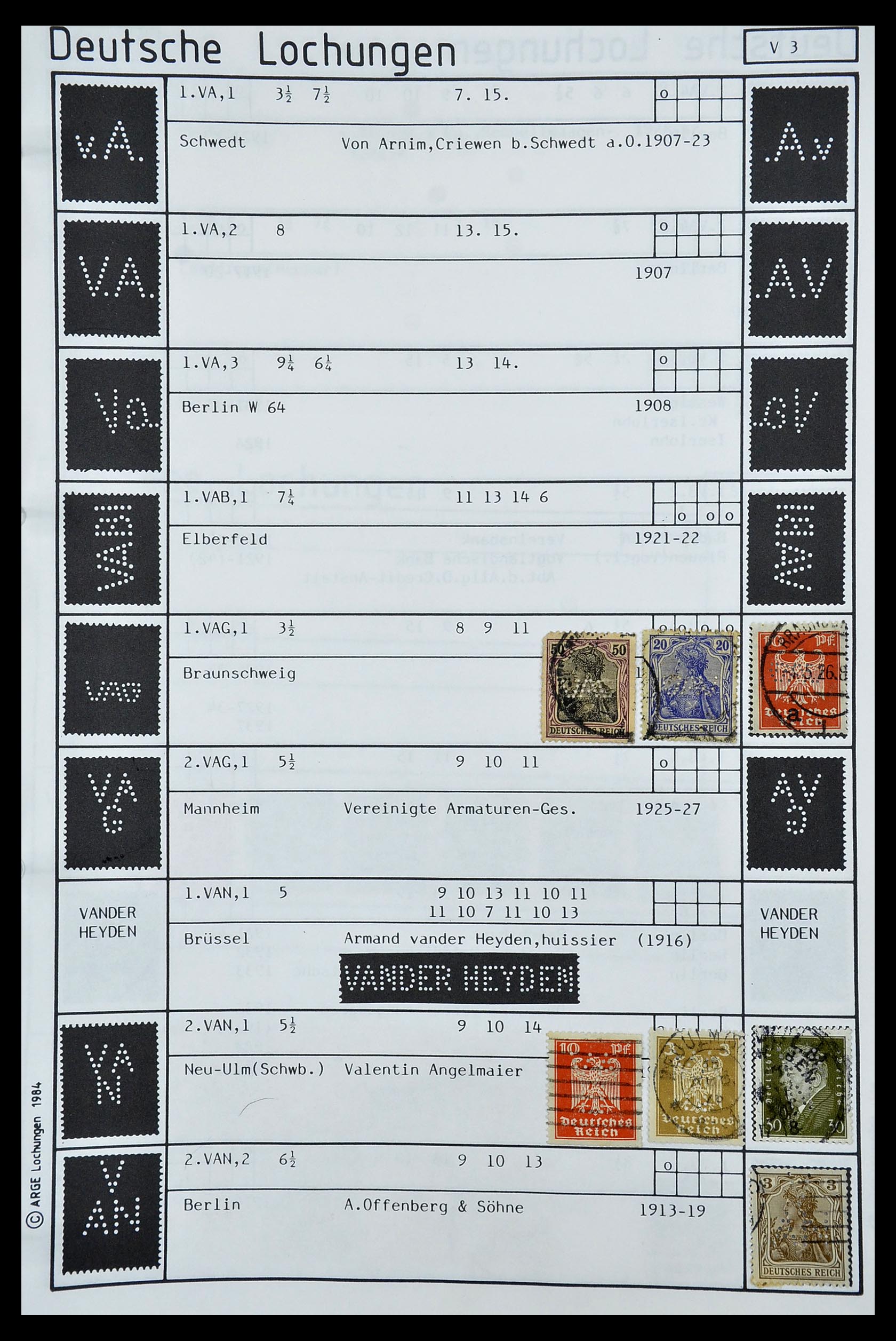 34485 425 - Postzegelverzameling 34485 Duitsland perfins 1890-1960.