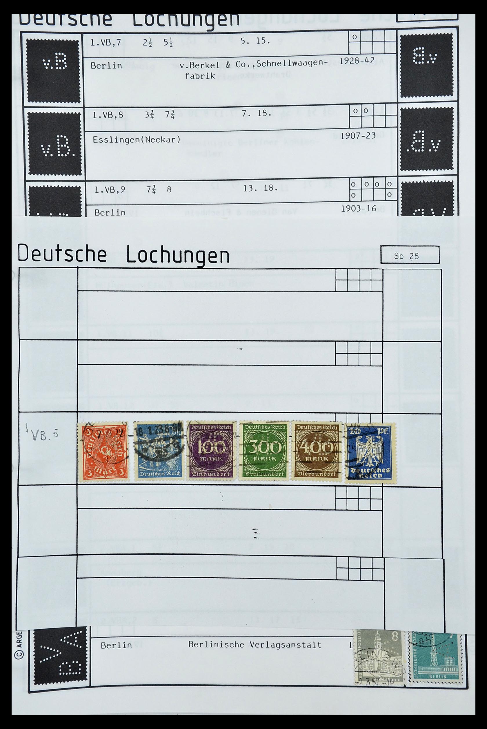 34485 427 - Postzegelverzameling 34485 Duitsland perfins 1890-1960.