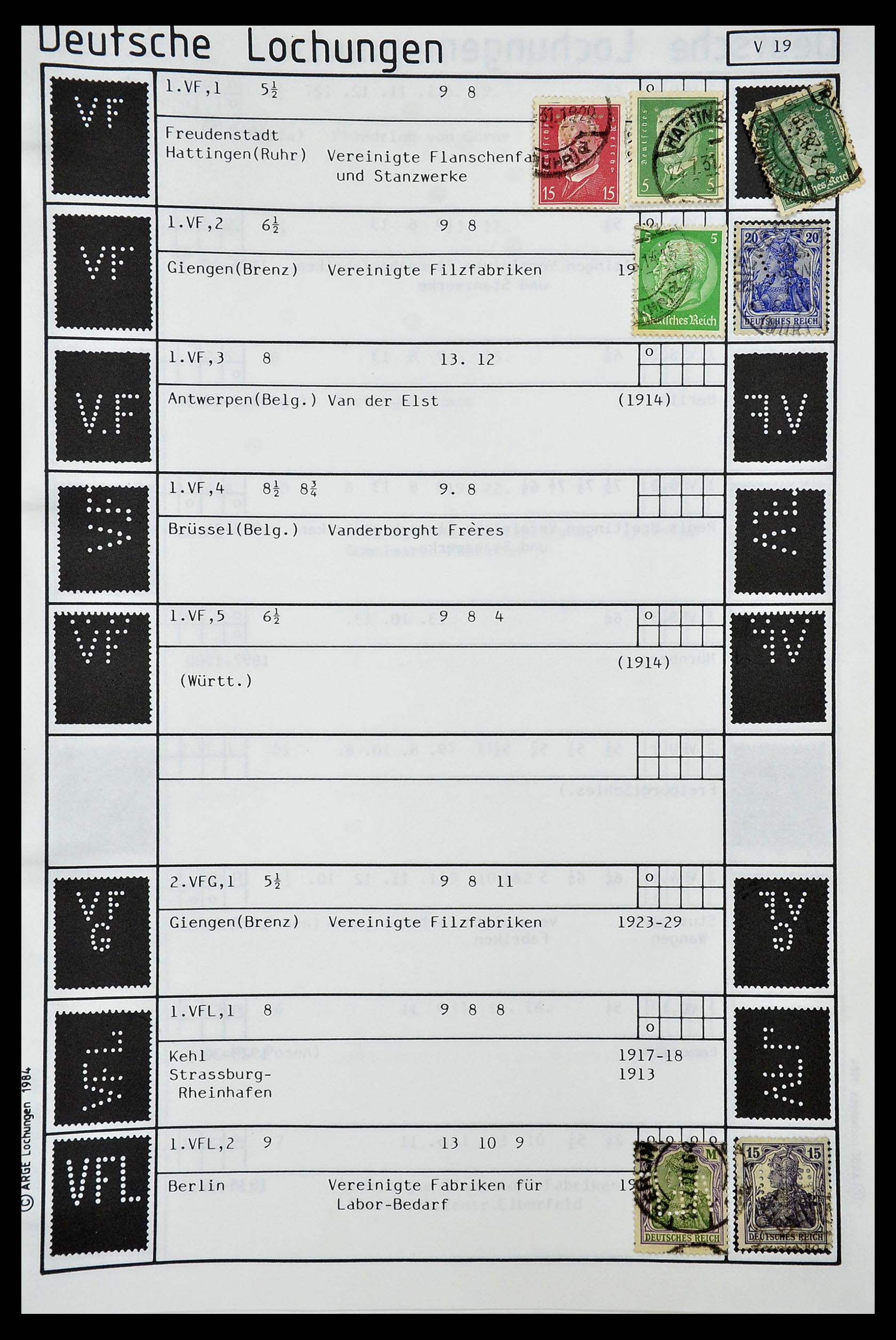 34485 443 - Postzegelverzameling 34485 Duitsland perfins 1890-1960.