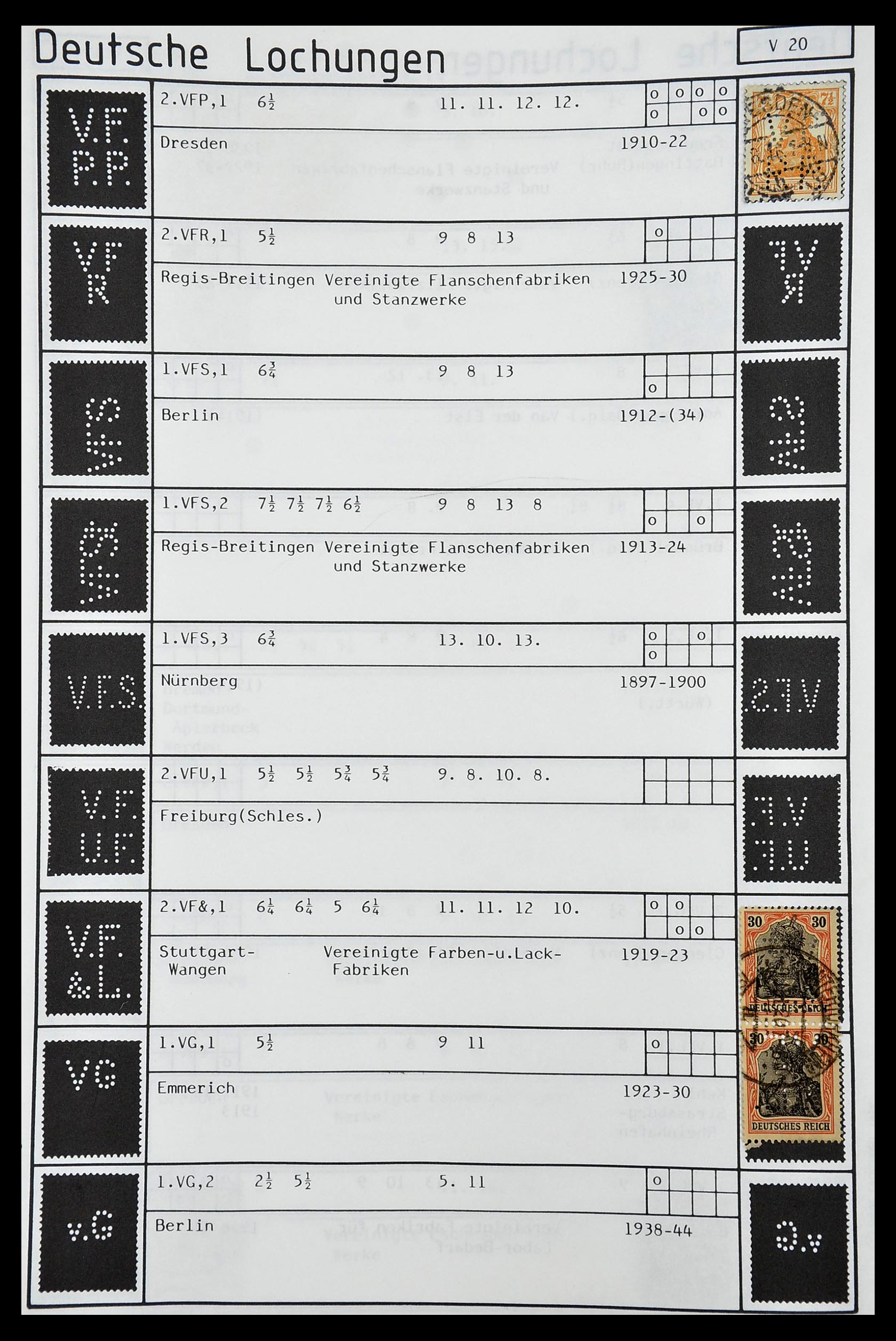 34485 444 - Postzegelverzameling 34485 Duitsland perfins 1890-1960.