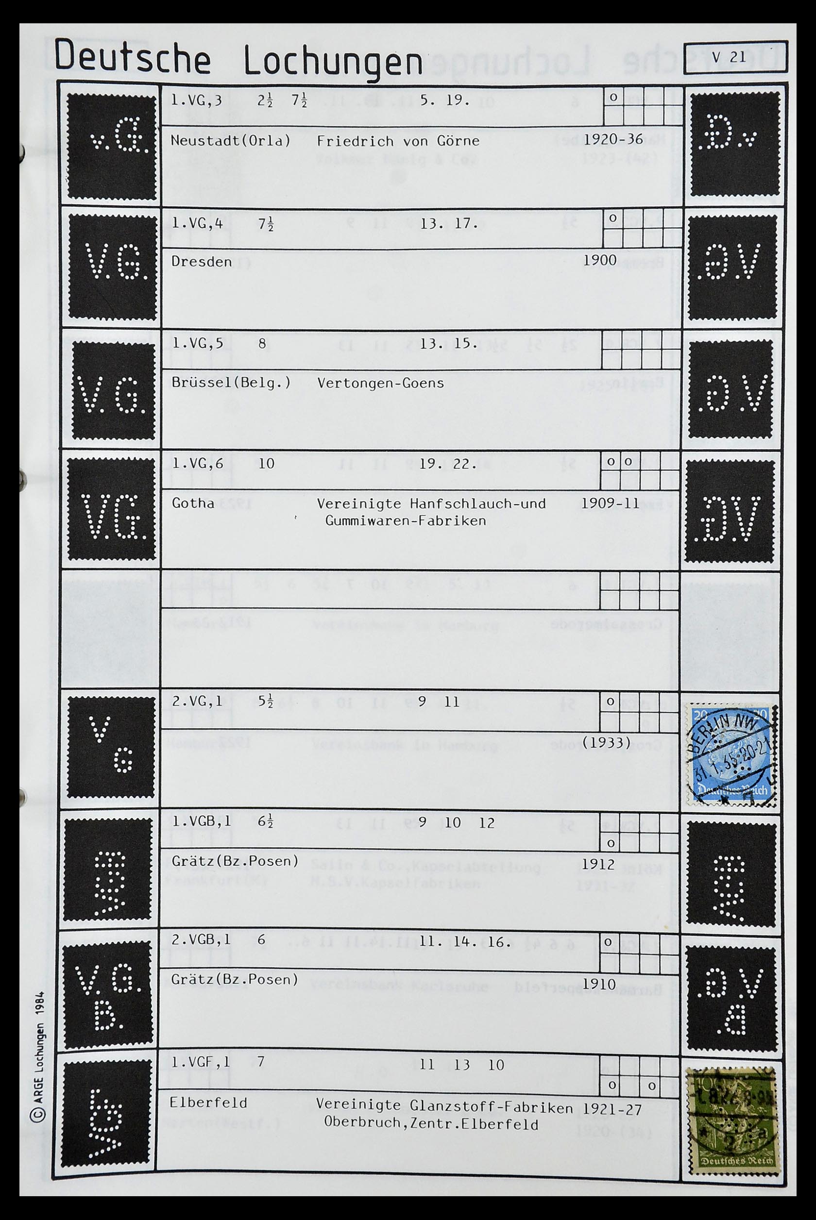 34485 445 - Postzegelverzameling 34485 Duitsland perfins 1890-1960.