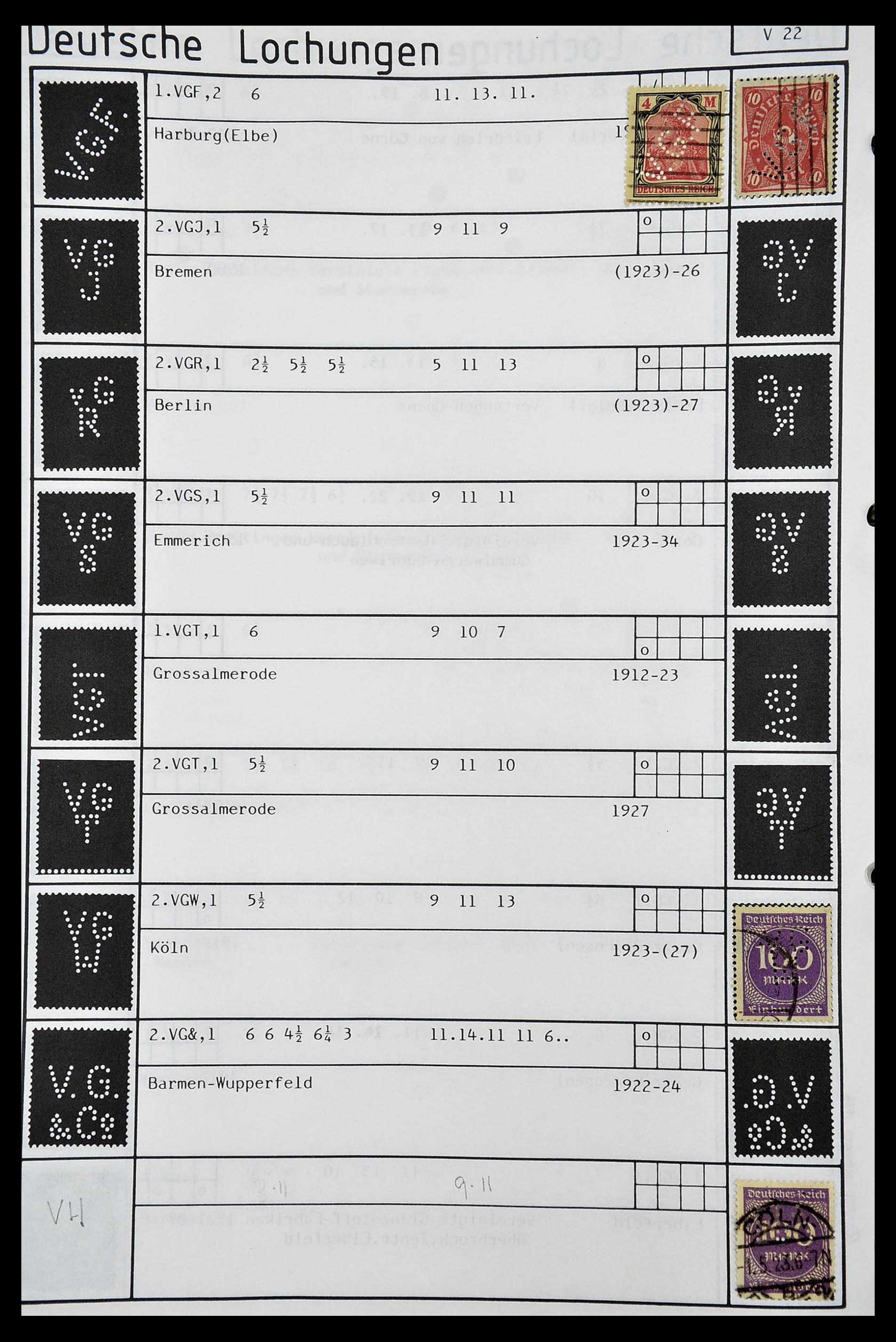 34485 446 - Postzegelverzameling 34485 Duitsland perfins 1890-1960.