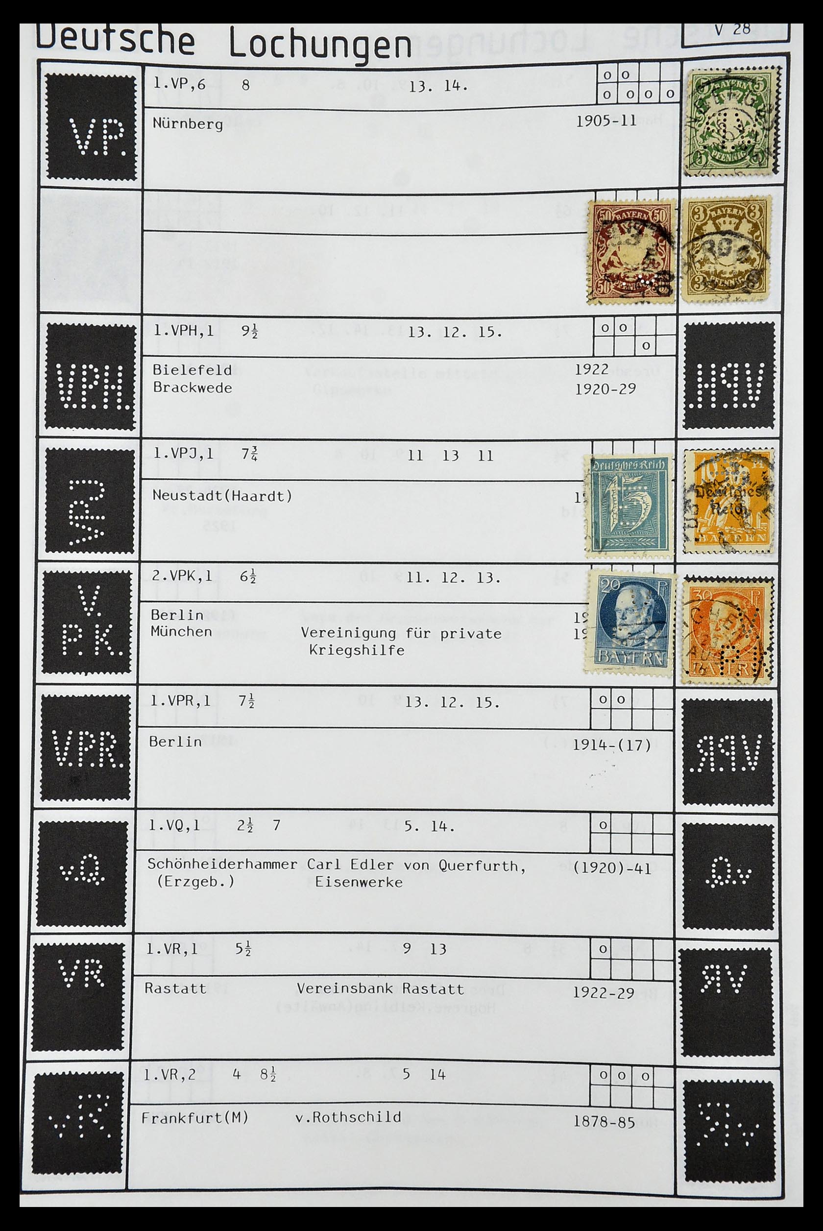 34485 452 - Postzegelverzameling 34485 Duitsland perfins 1890-1960.