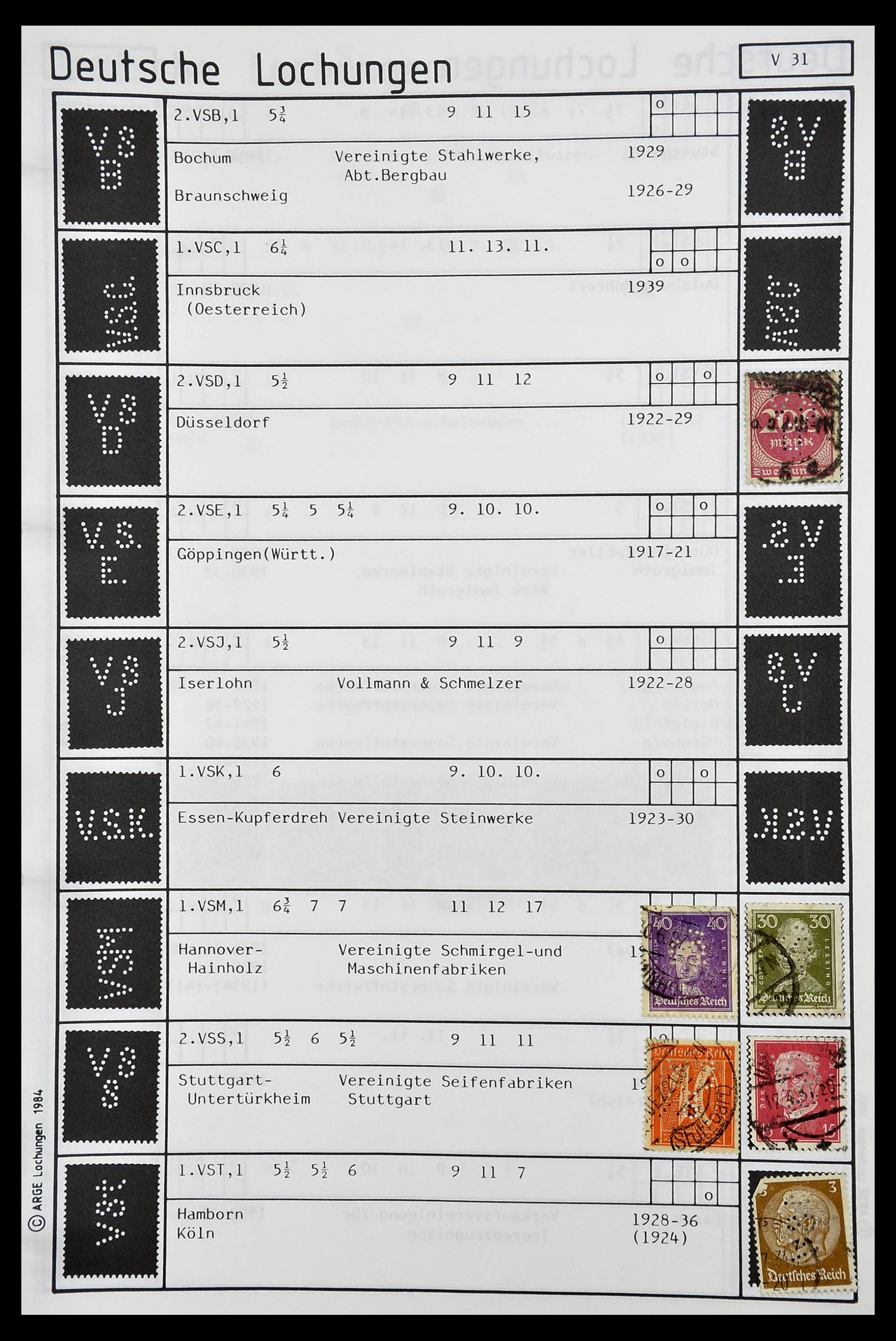 34485 455 - Postzegelverzameling 34485 Duitsland perfins 1890-1960.