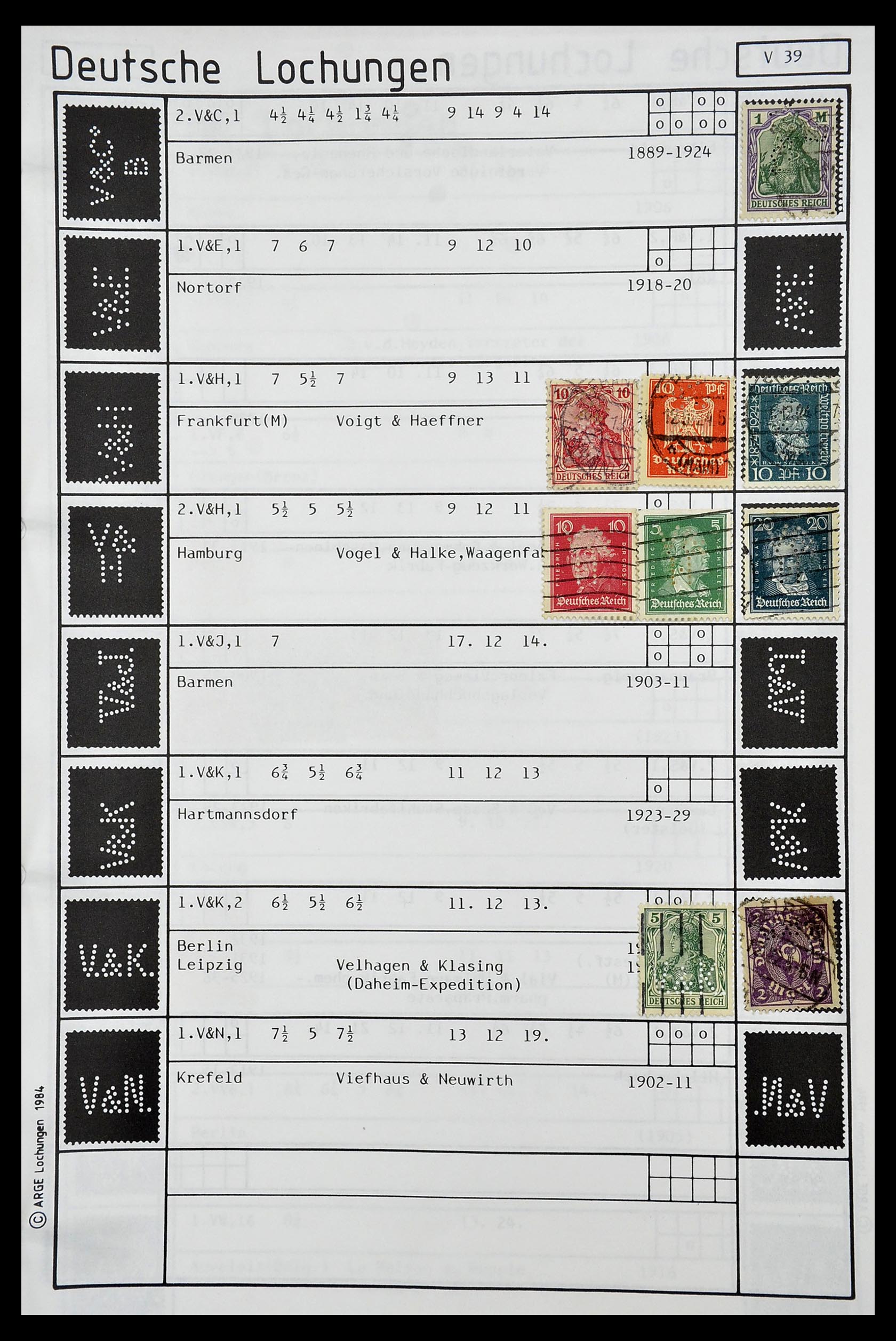 34485 463 - Postzegelverzameling 34485 Duitsland perfins 1890-1960.