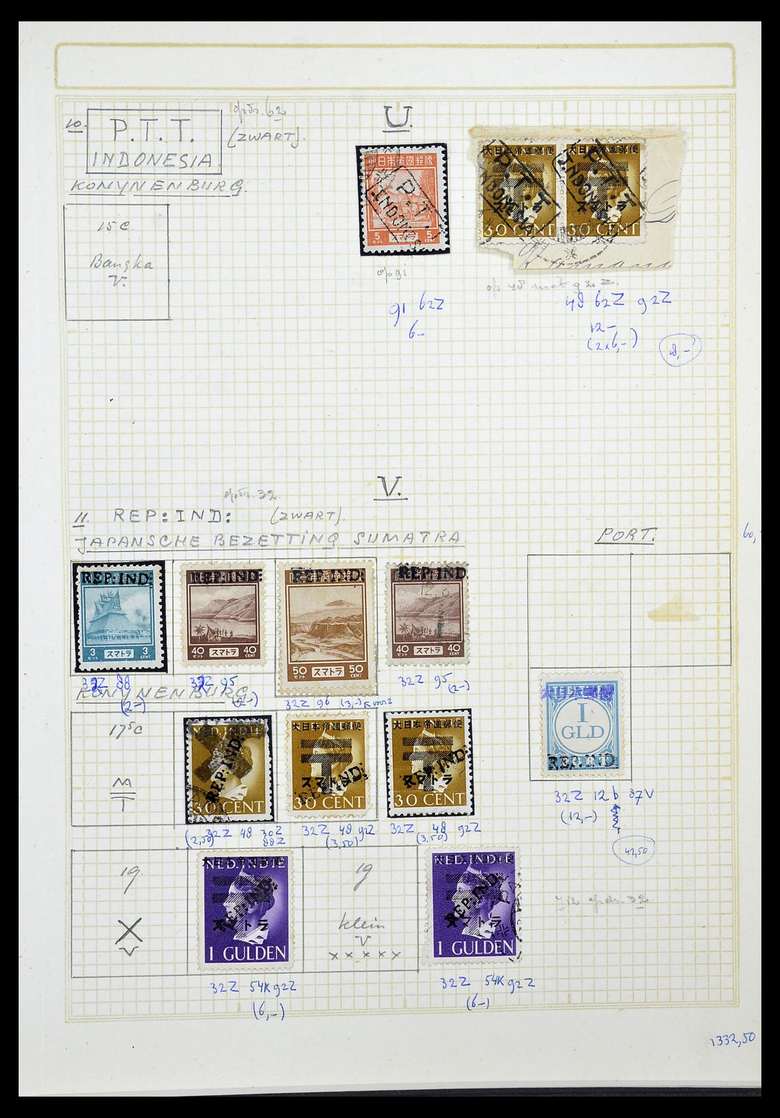34545 120 - Stamp Collection 34545 Japanese Occupation of the Dutch East Indies and 