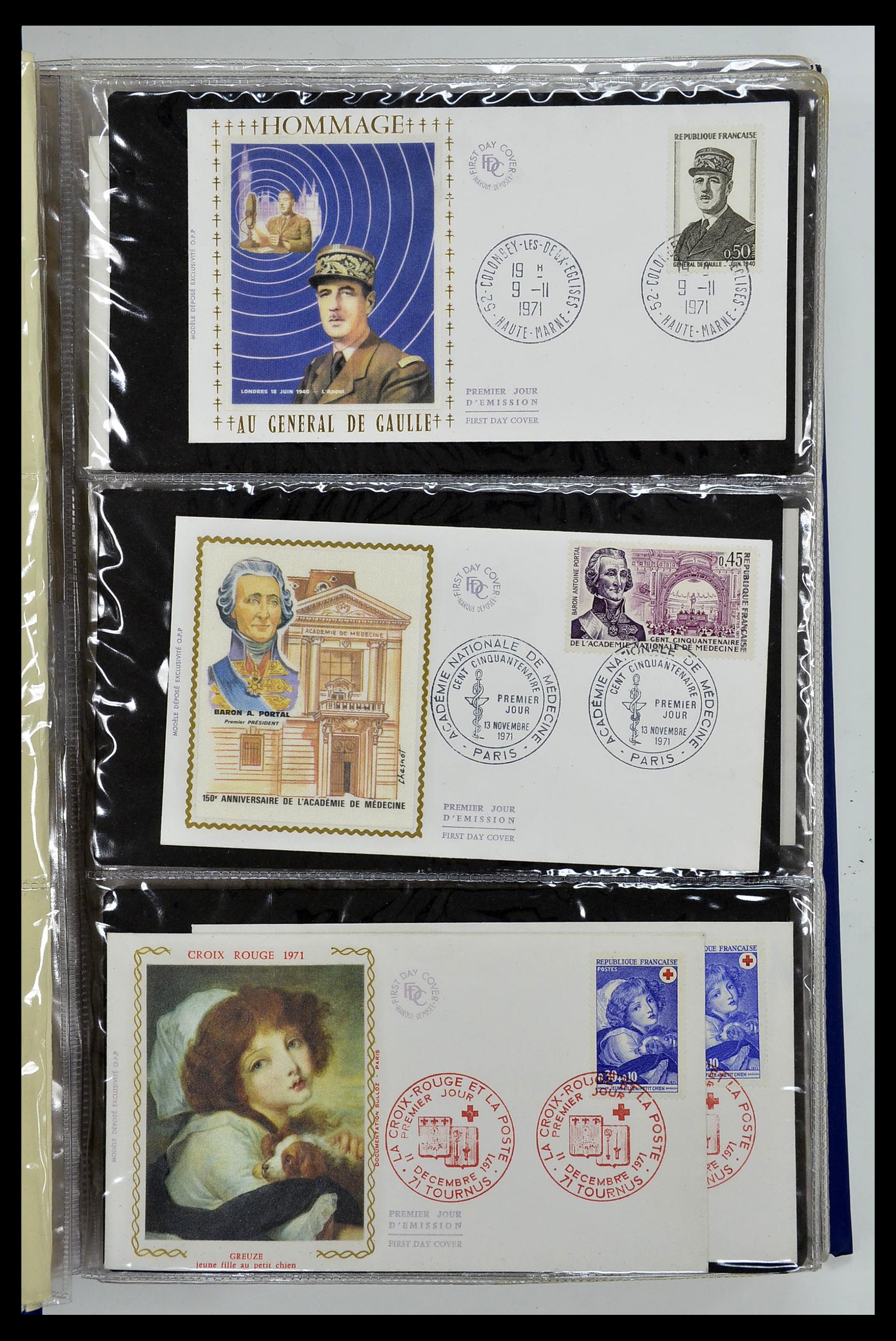 34621 076 - Postzegelverzameling 34621 Frankrijk FDC's 1956-1982.