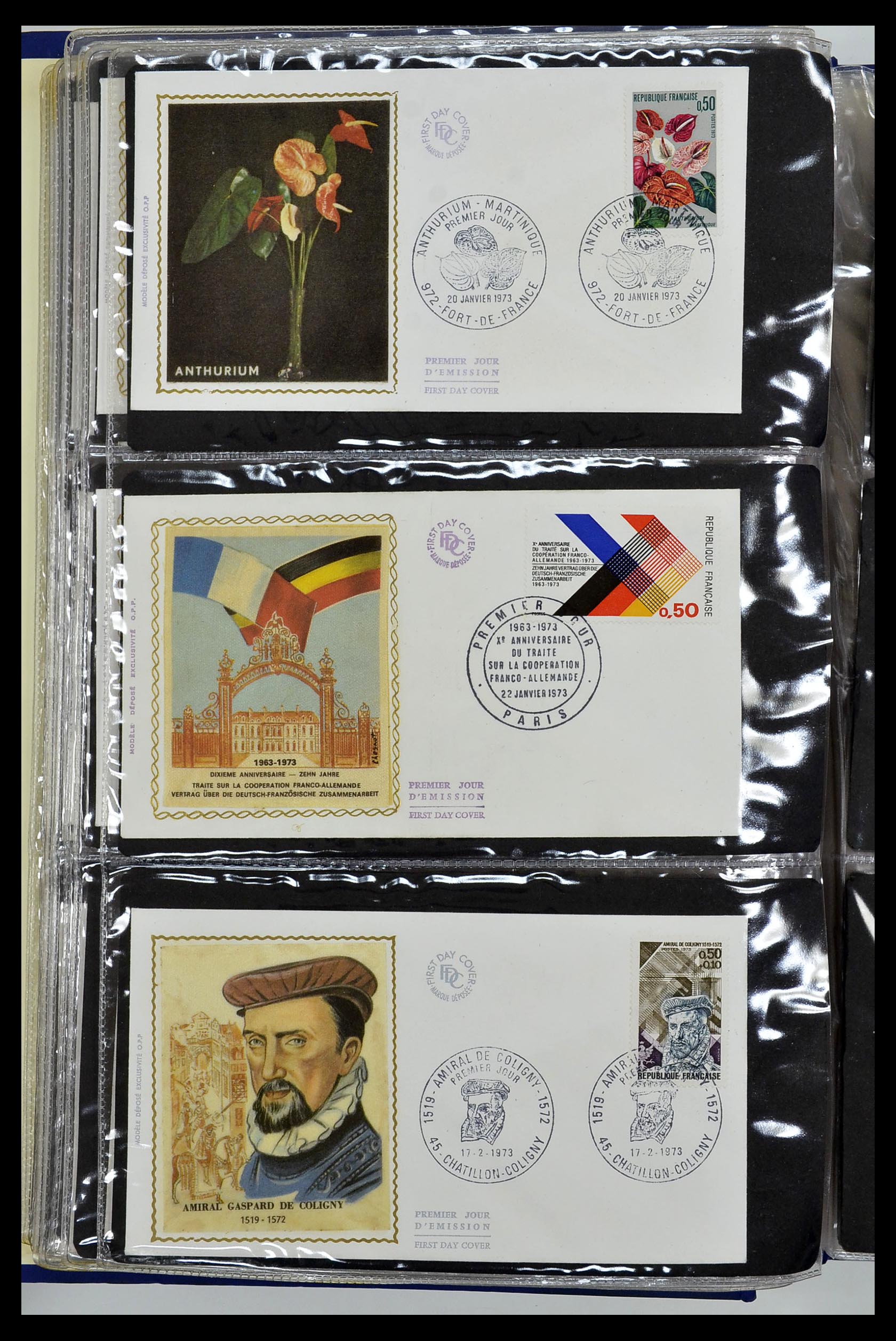34621 093 - Postzegelverzameling 34621 Frankrijk FDC's 1956-1982.