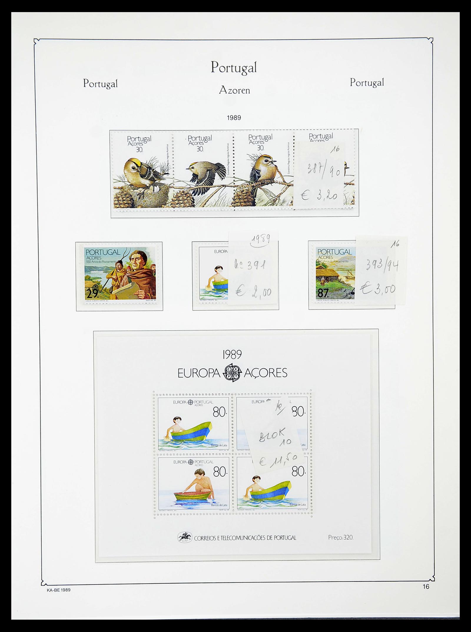 34646 051 - Postzegelverzameling 34646 Azoren en Madeira 1980-2001.