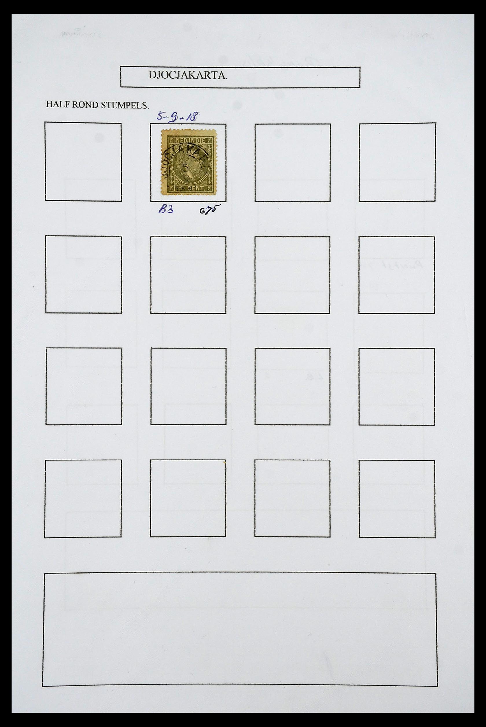 34682 004 - Postzegelverzameling 34682 Nederlands Indië stempels 1864-1935.