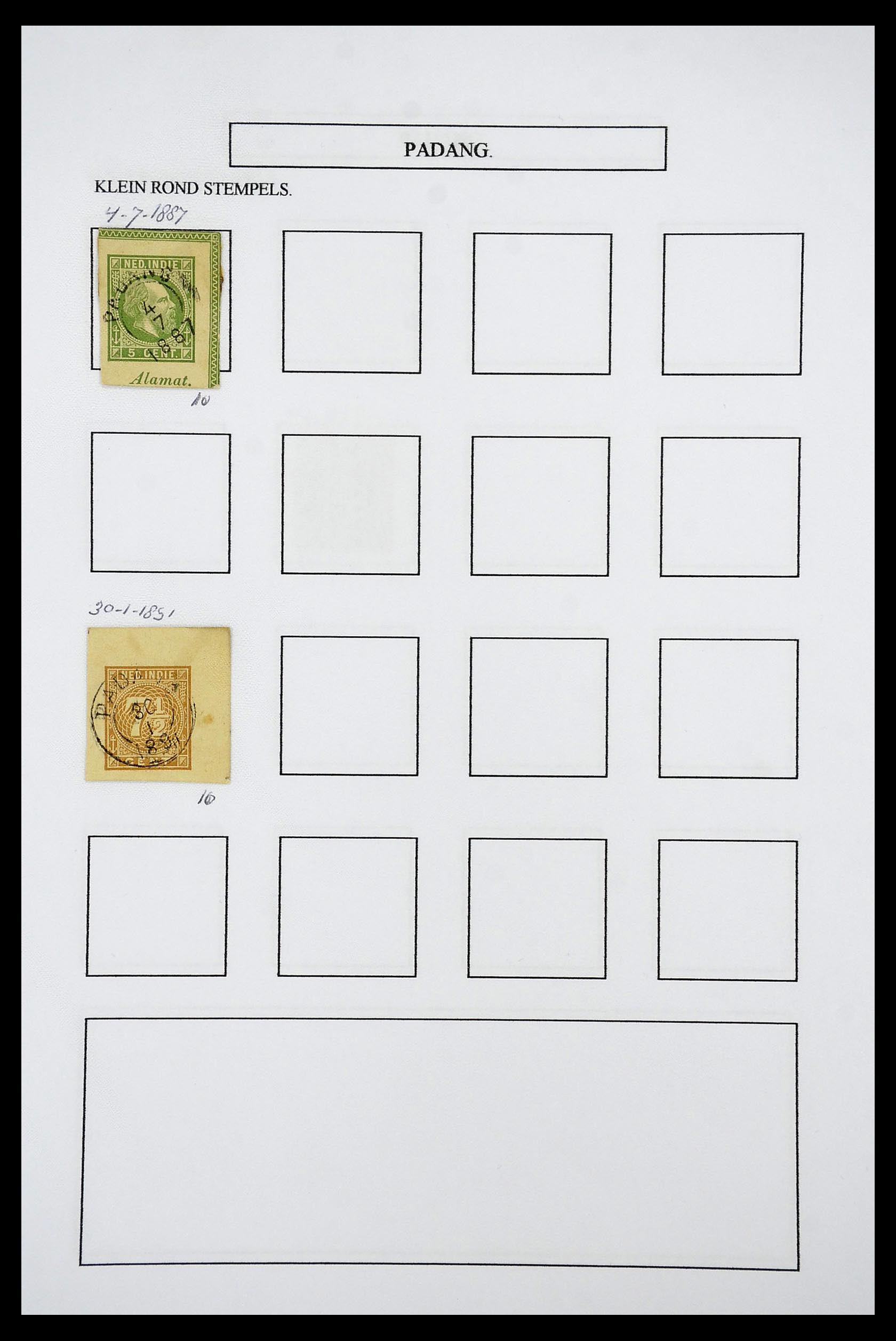 34682 015 - Postzegelverzameling 34682 Nederlands Indië stempels 1864-1935.