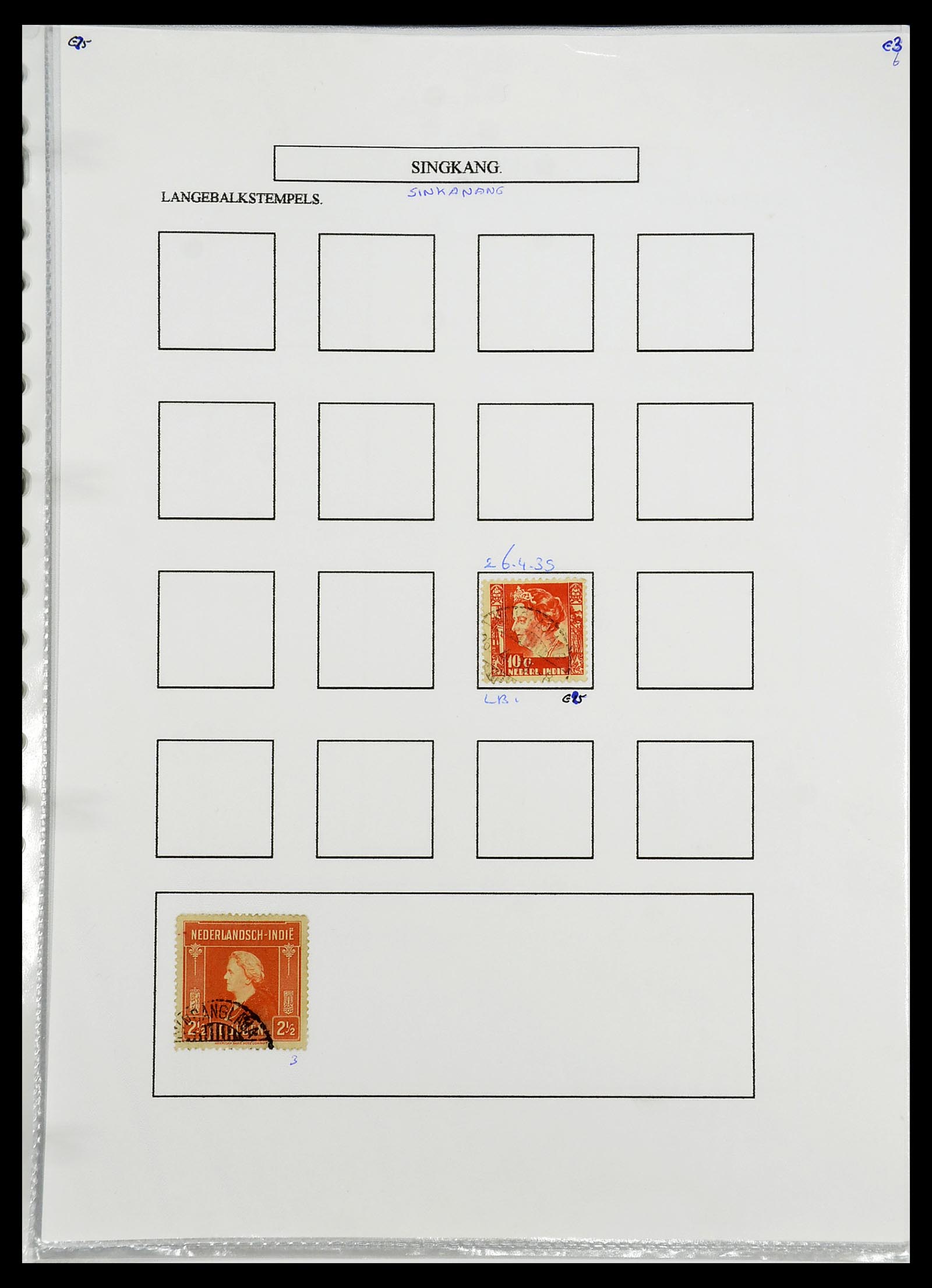 34693 340 - Postzegelverzameling 34693 Nederlands Indië stempels 1917-1948.