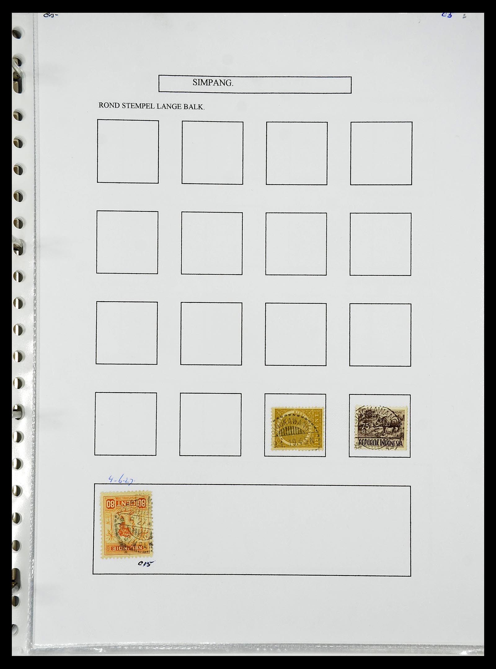 34693 343 - Postzegelverzameling 34693 Nederlands Indië stempels 1917-1948.