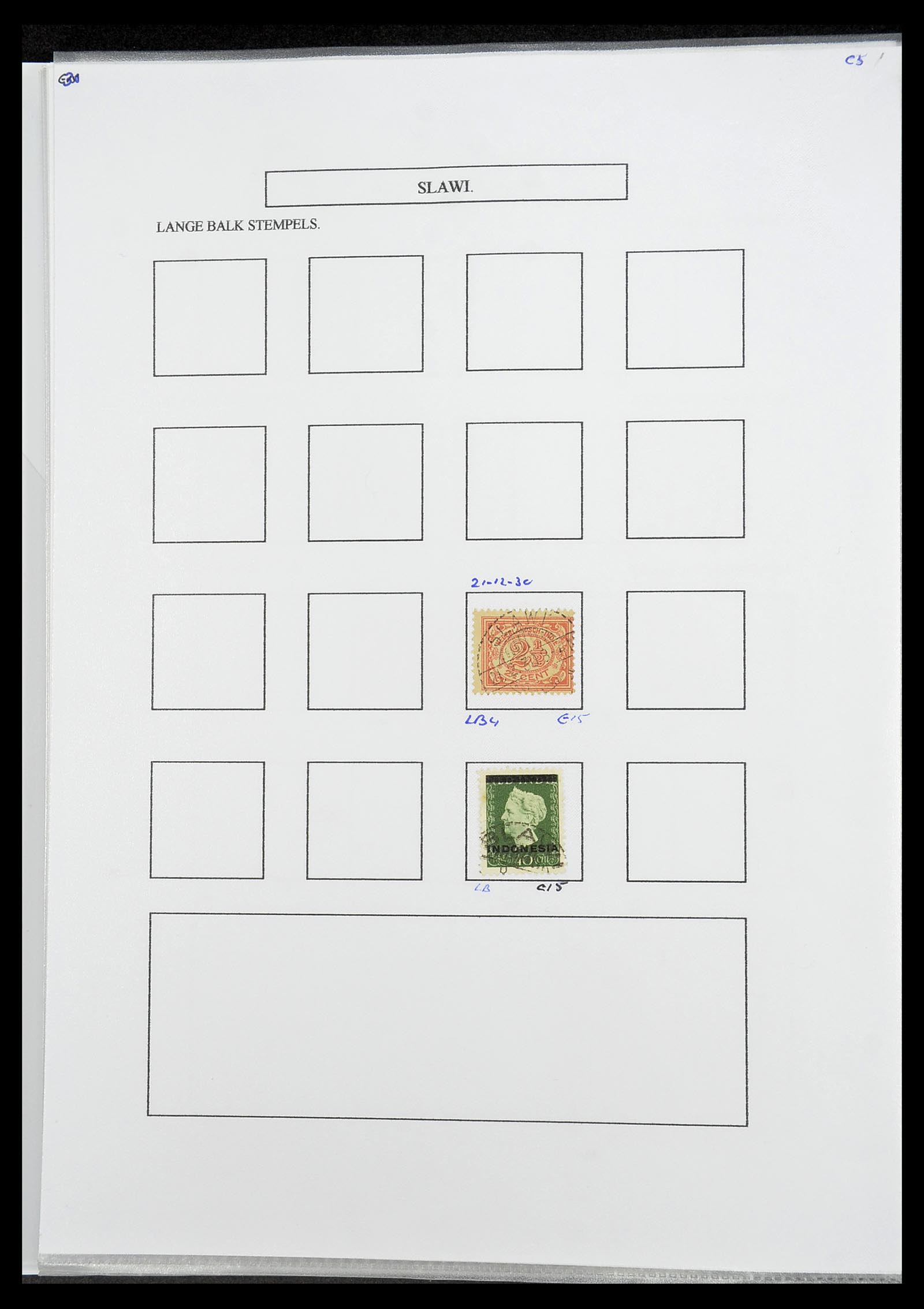 34693 346 - Postzegelverzameling 34693 Nederlands Indië stempels 1917-1948.