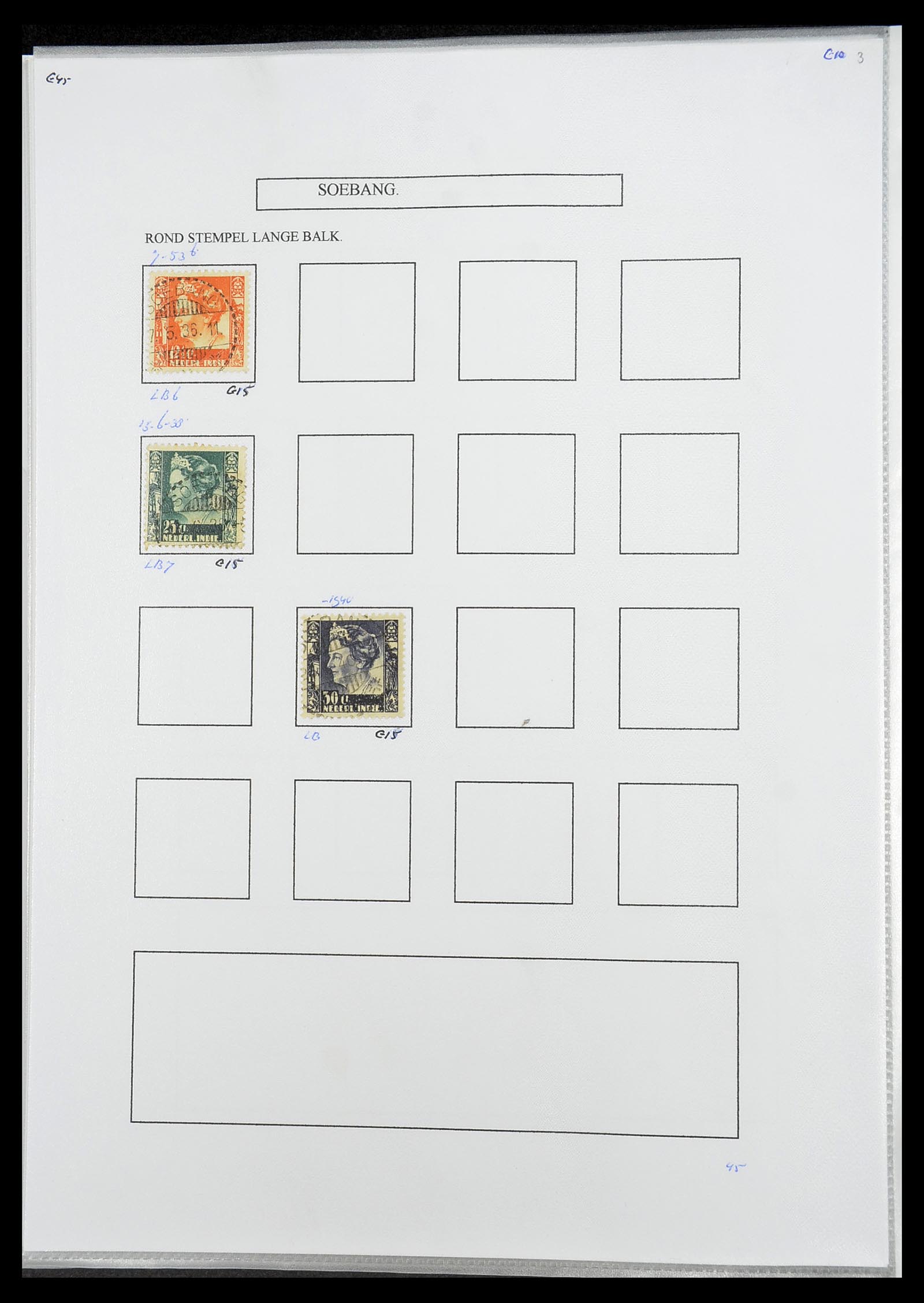 34693 348 - Postzegelverzameling 34693 Nederlands Indië stempels 1917-1948.