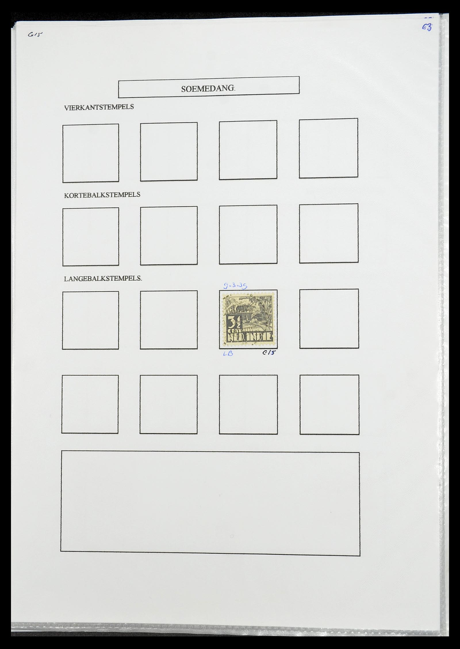 34693 354 - Postzegelverzameling 34693 Nederlands Indië stempels 1917-1948.