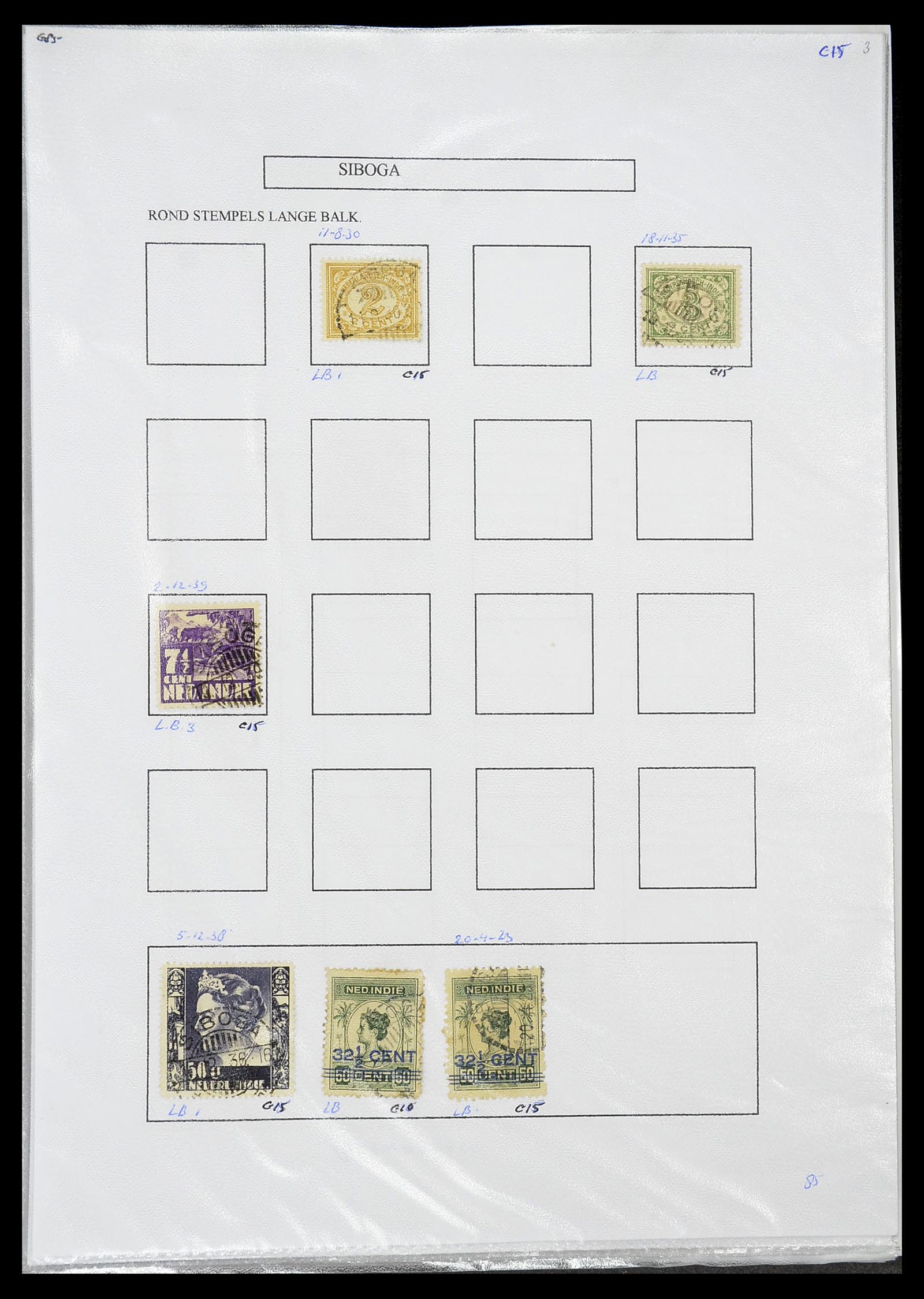 34693 357 - Postzegelverzameling 34693 Nederlands Indië stempels 1917-1948.