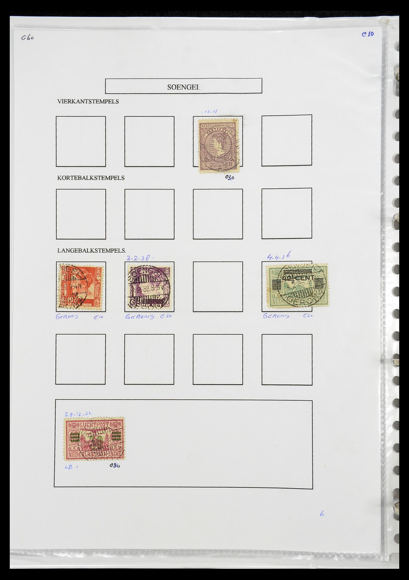 34693 362 - Postzegelverzameling 34693 Nederlands Indië stempels 1917-1948.