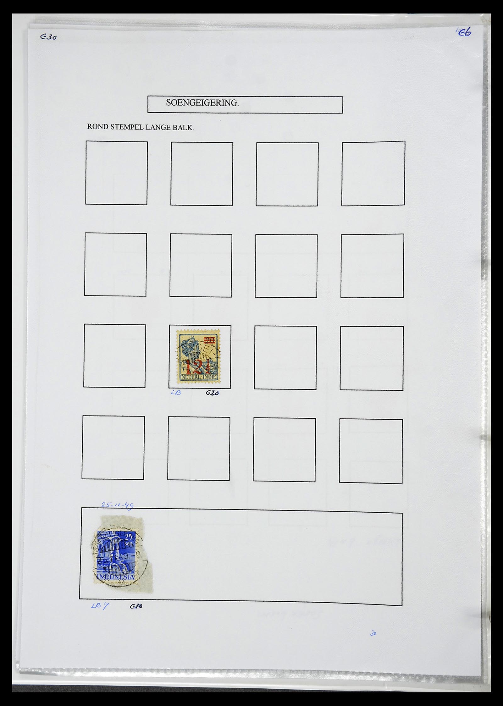 34693 367 - Postzegelverzameling 34693 Nederlands Indië stempels 1917-1948.