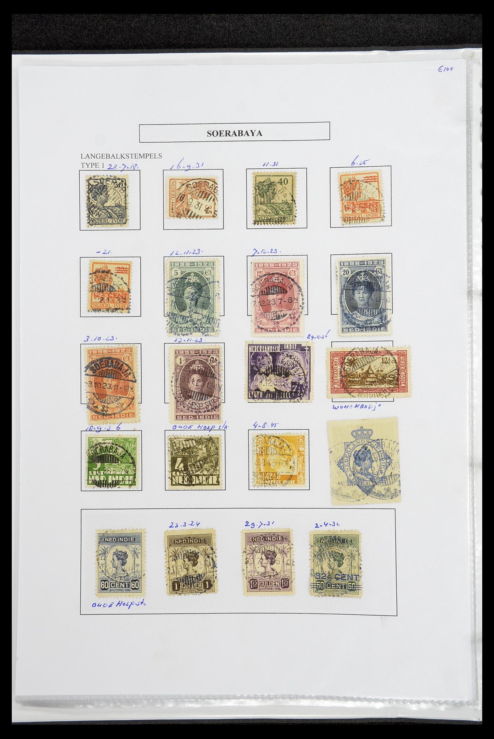 34693 370 - Postzegelverzameling 34693 Nederlands Indië stempels 1917-1948.