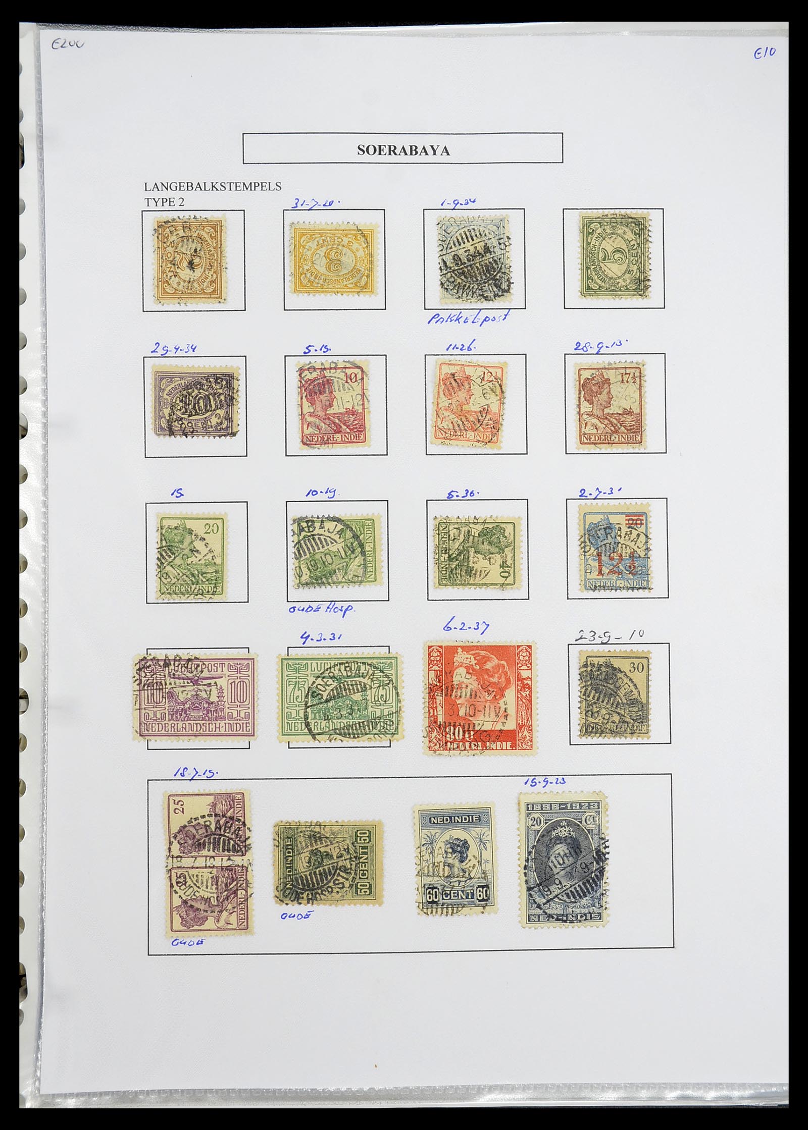 34693 371 - Postzegelverzameling 34693 Nederlands Indië stempels 1917-1948.