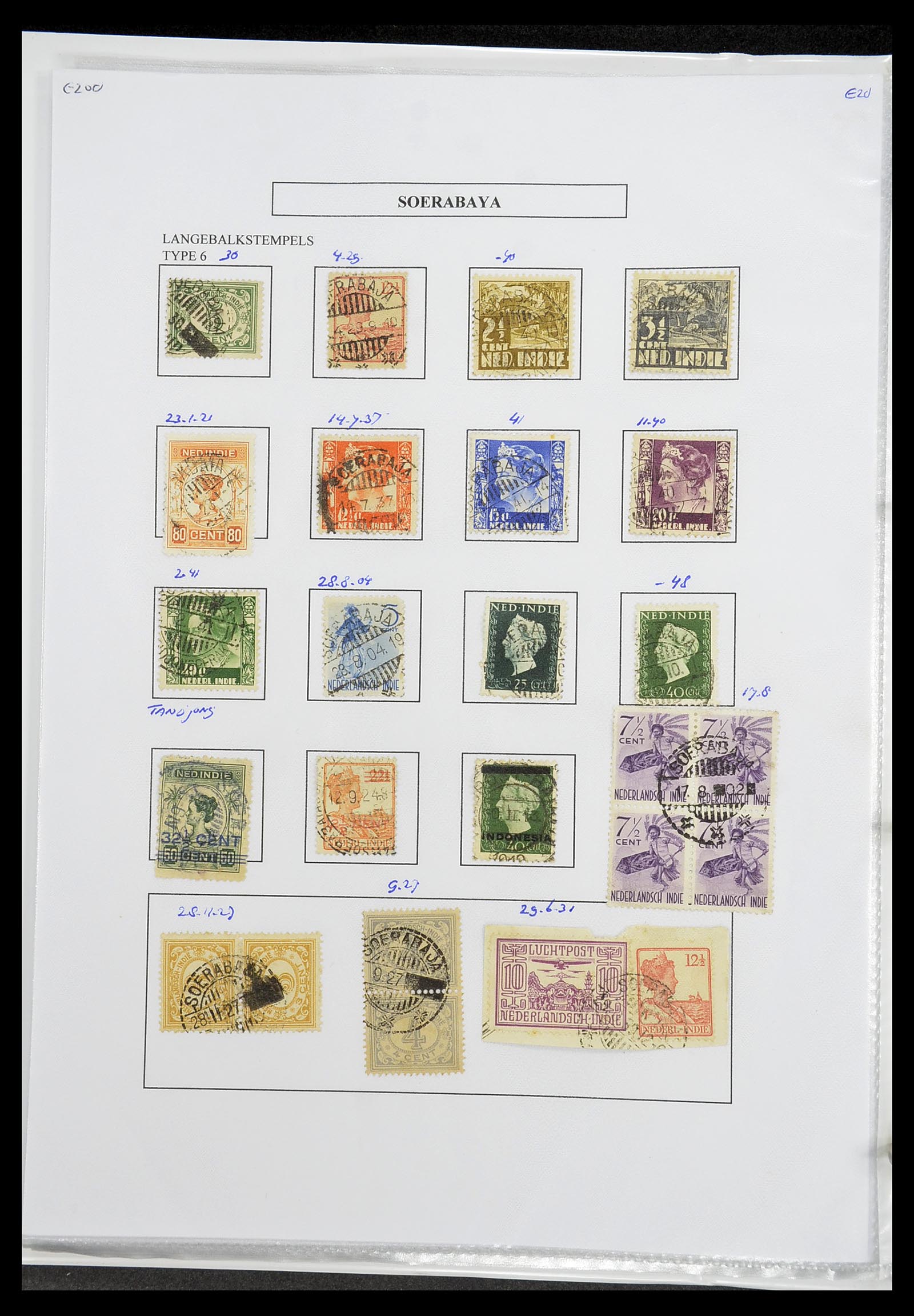 34693 376 - Postzegelverzameling 34693 Nederlands Indië stempels 1917-1948.