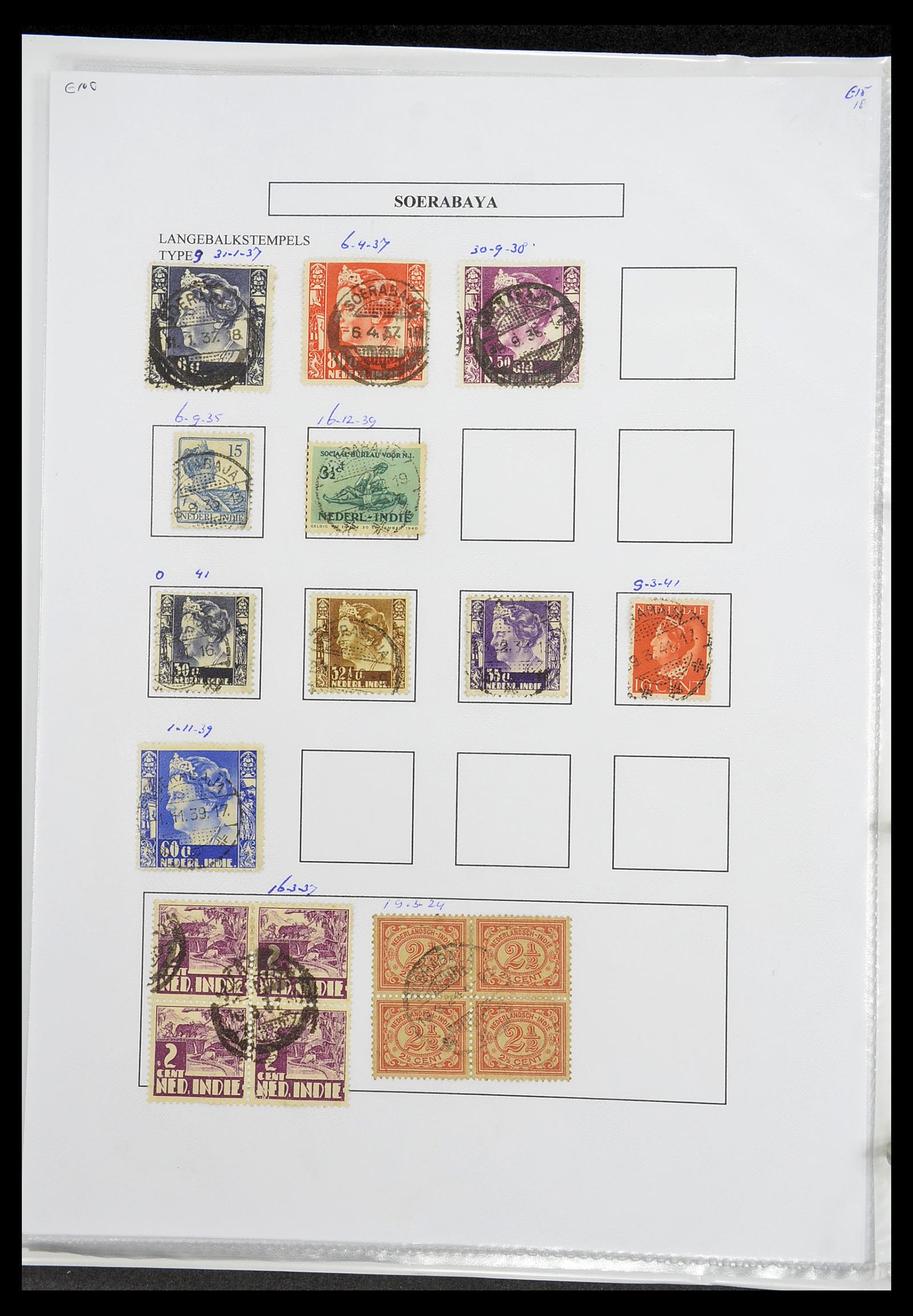 34693 377 - Postzegelverzameling 34693 Nederlands Indië stempels 1917-1948.