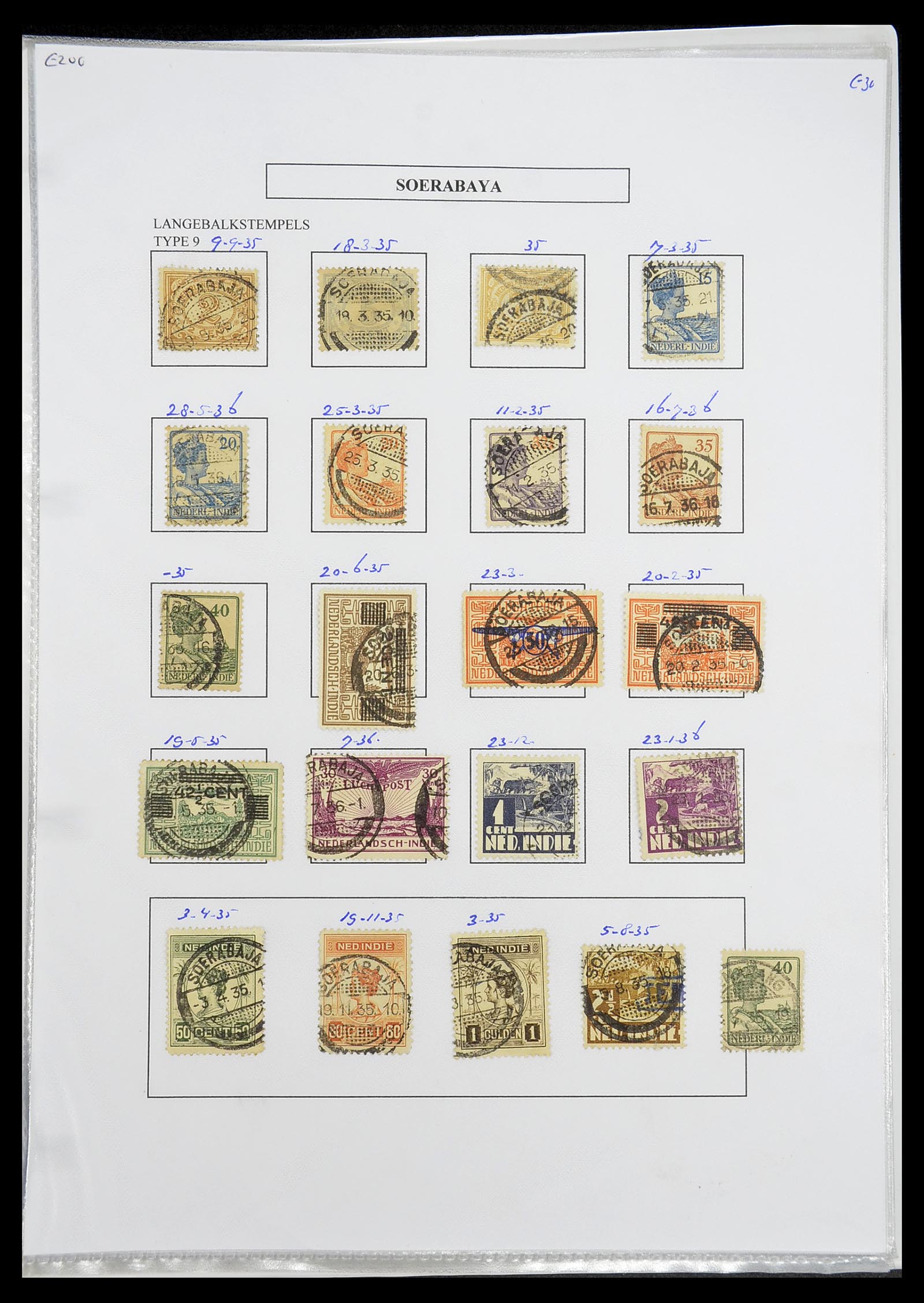 34693 378 - Postzegelverzameling 34693 Nederlands Indië stempels 1917-1948.