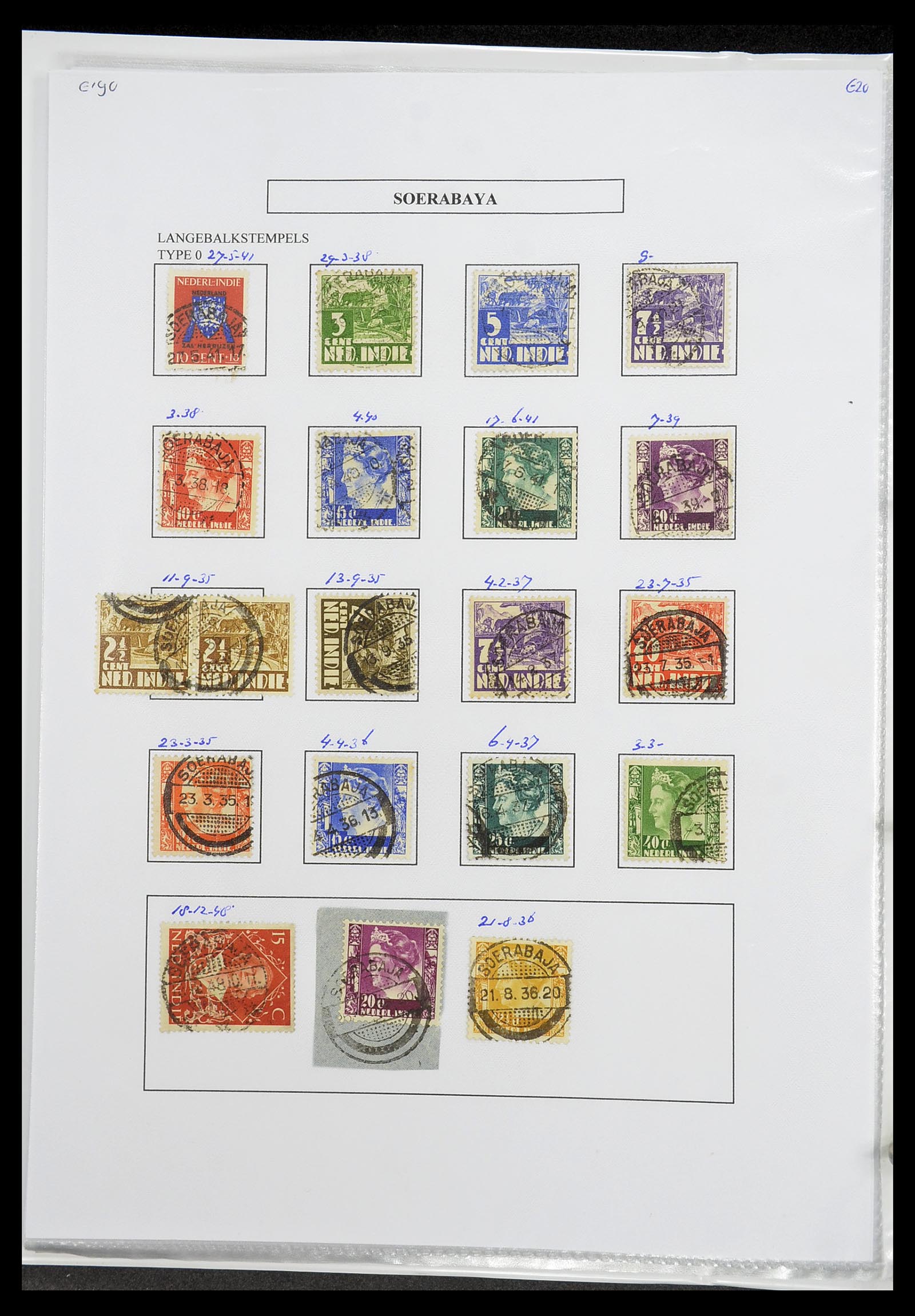34693 379 - Postzegelverzameling 34693 Nederlands Indië stempels 1917-1948.