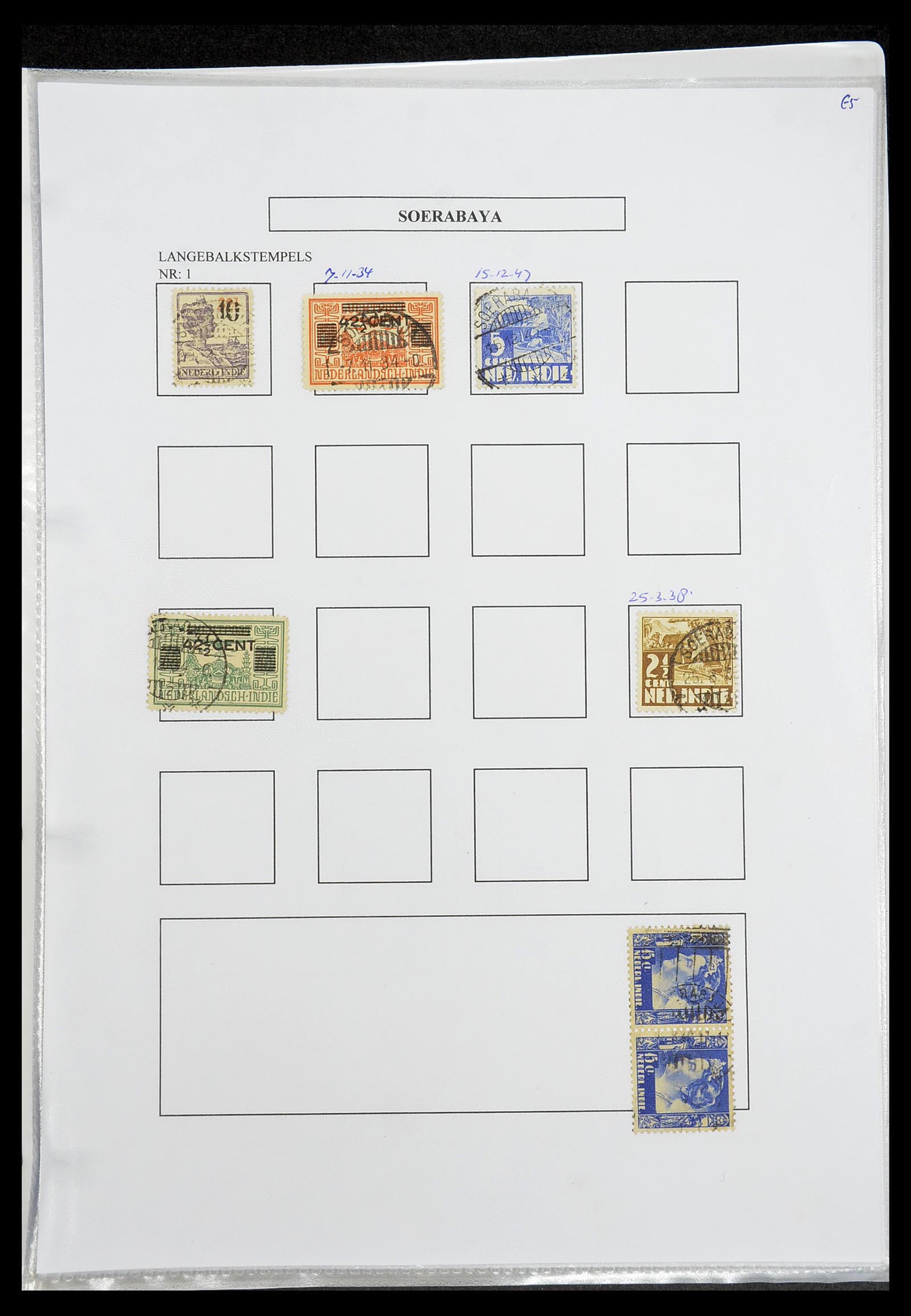 34693 380 - Postzegelverzameling 34693 Nederlands Indië stempels 1917-1948.
