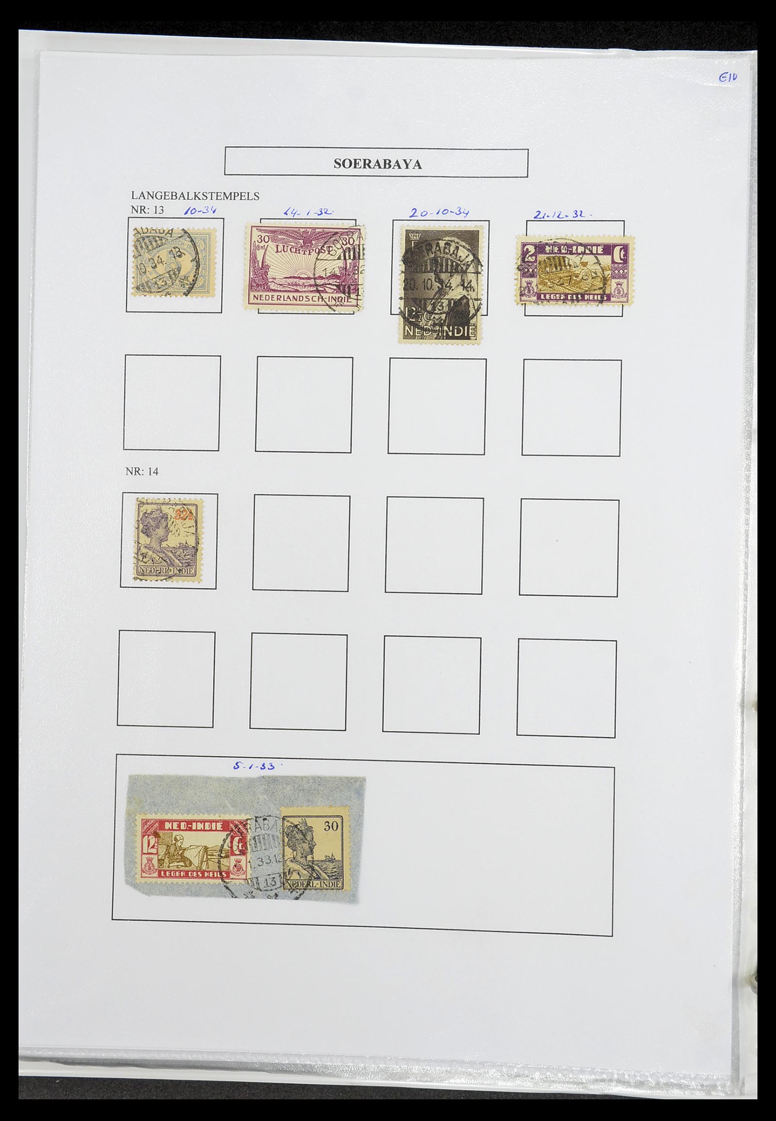34693 387 - Postzegelverzameling 34693 Nederlands Indië stempels 1917-1948.