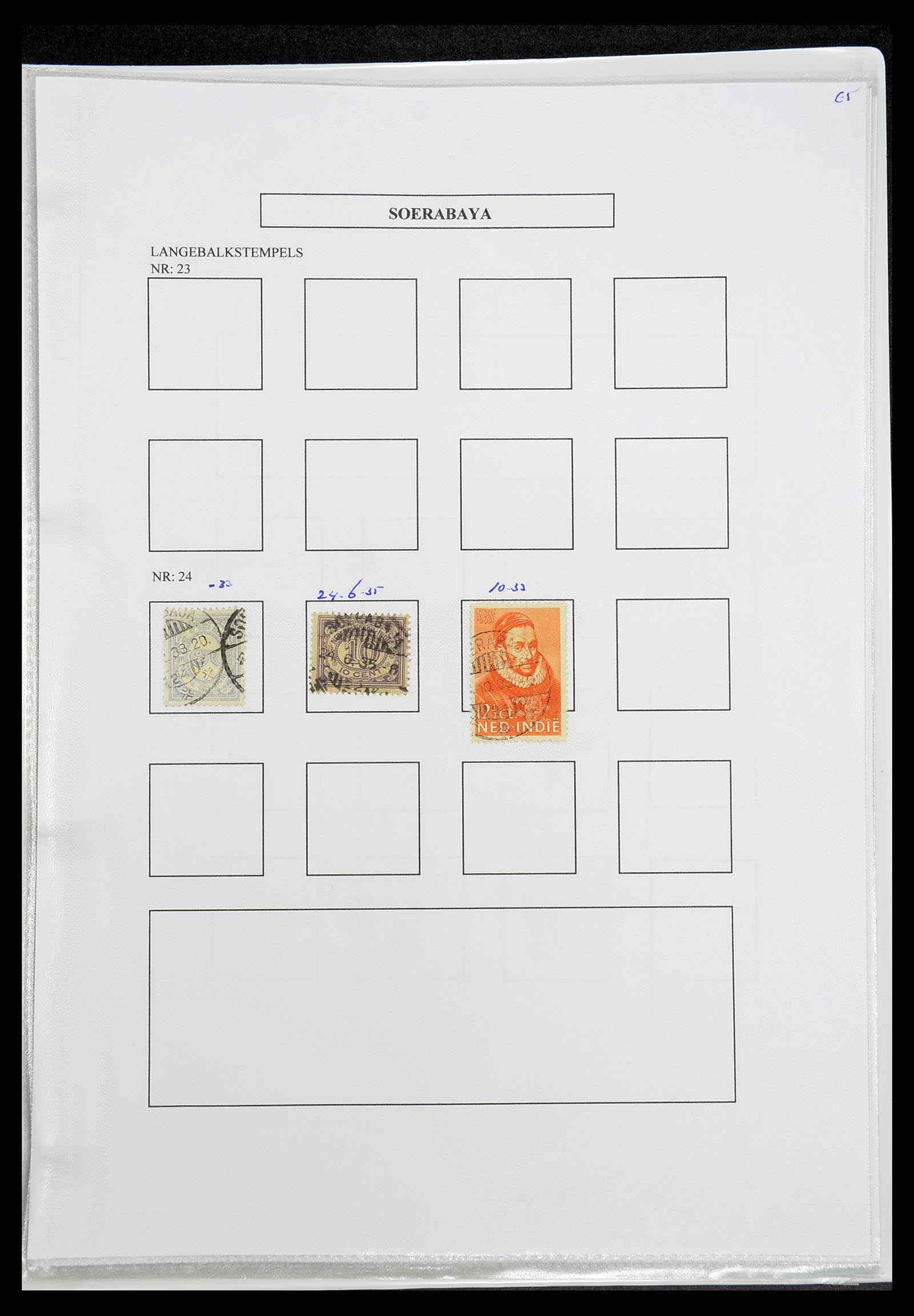 34693 392 - Postzegelverzameling 34693 Nederlands Indië stempels 1917-1948.